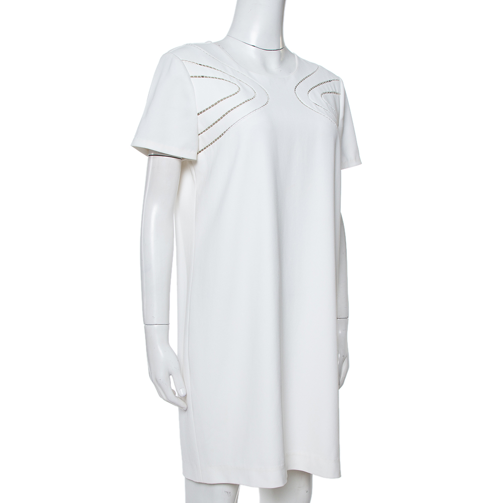 

Diane von Furstenberg White Crepe Cecilia Shift Dress