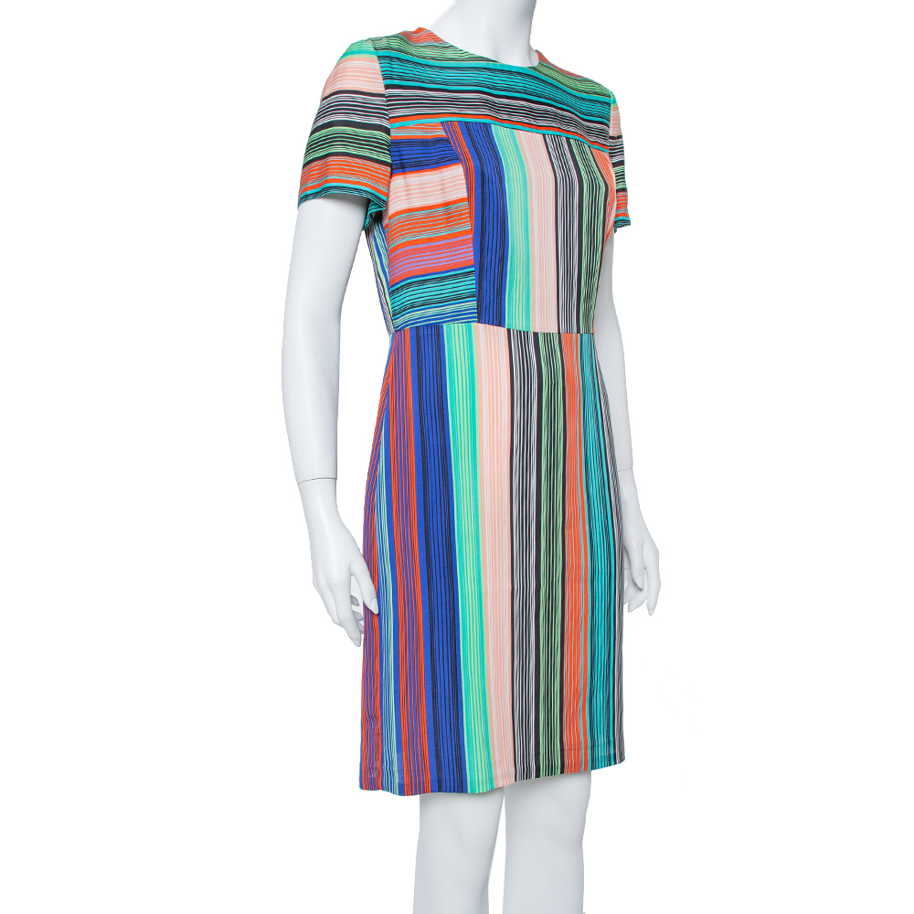 

Diane Von Furstenberg Multicolor Burman Striped Knit Sheath Dress