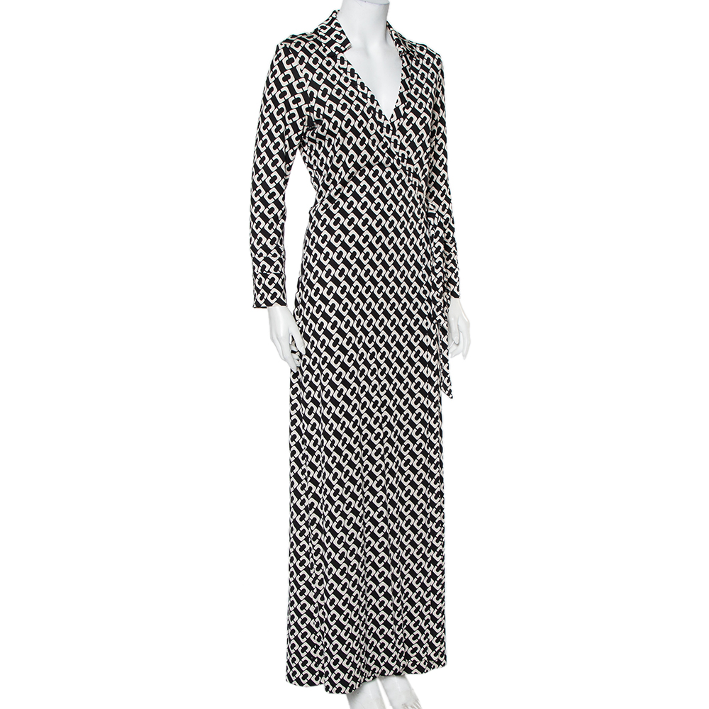 

Diane Von Furstenberg Monochrome Silk Abigail Maxi Wrap Dress, Black