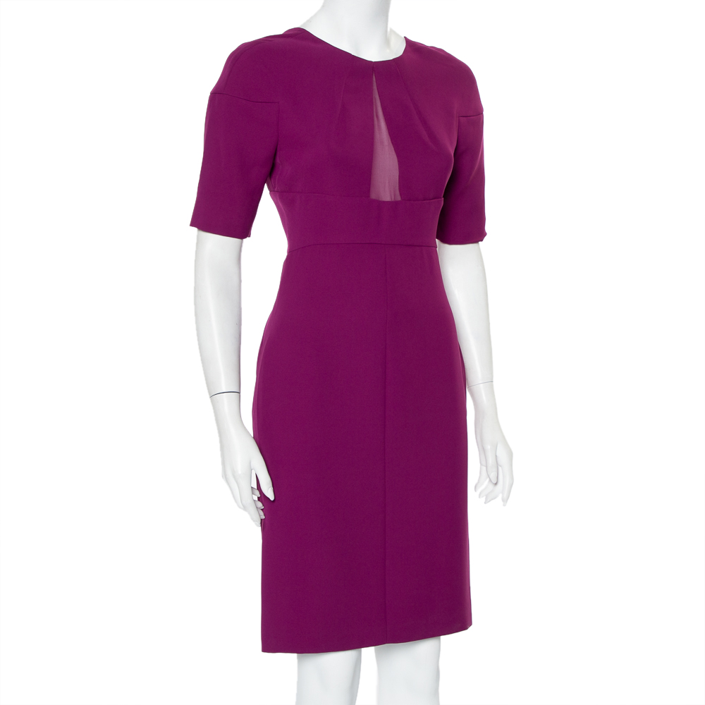 

Diane Von Furstenberg Purple Crepe Paneled Wilma Midi Dress