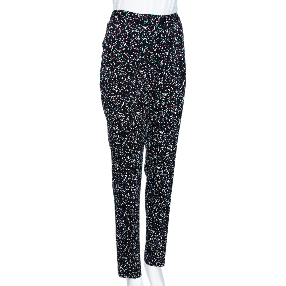 

Diane von Furstenberg Black Printed Silk Martine Pants