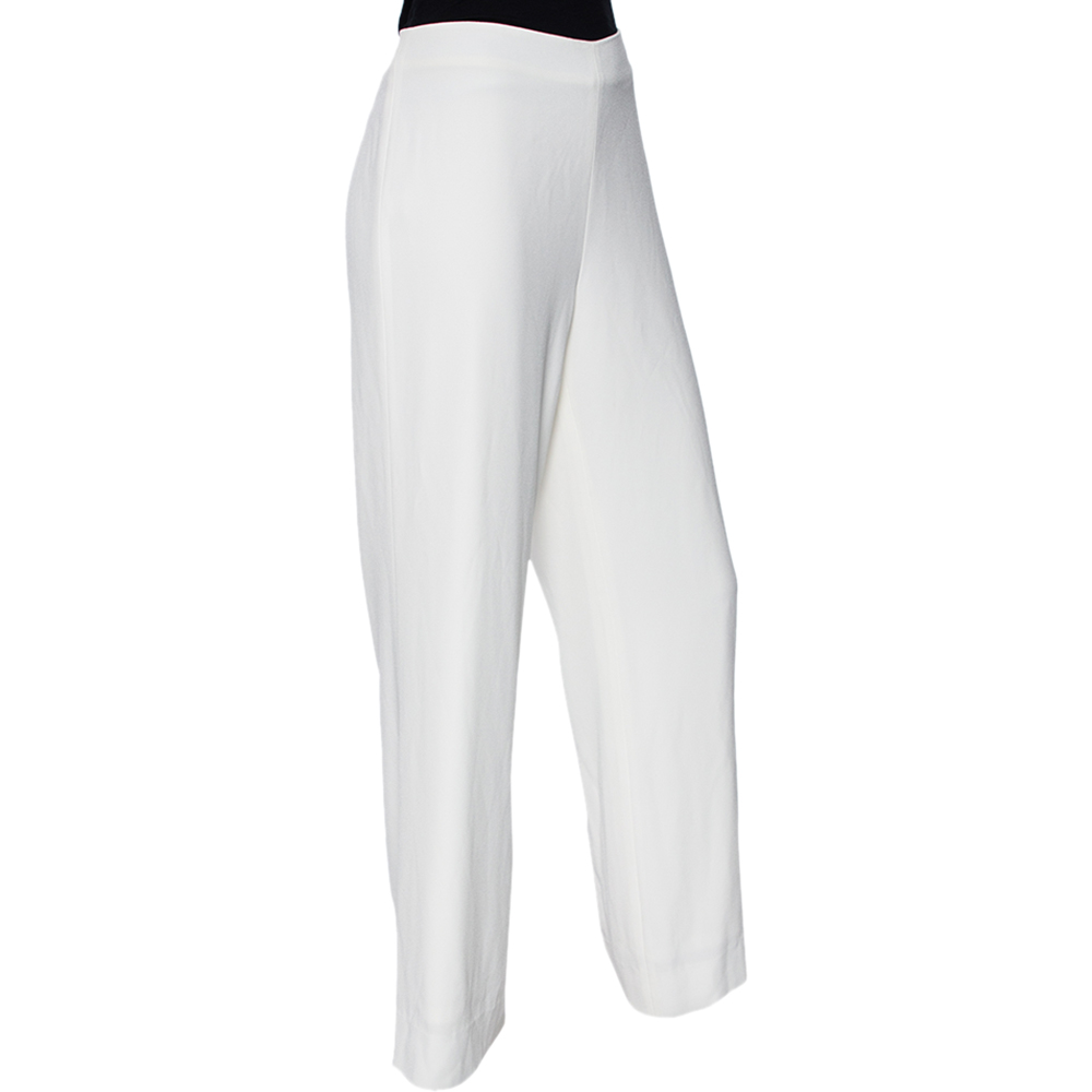 

Diane von Furstenberg White Crepe Preston Wide Leg Pants