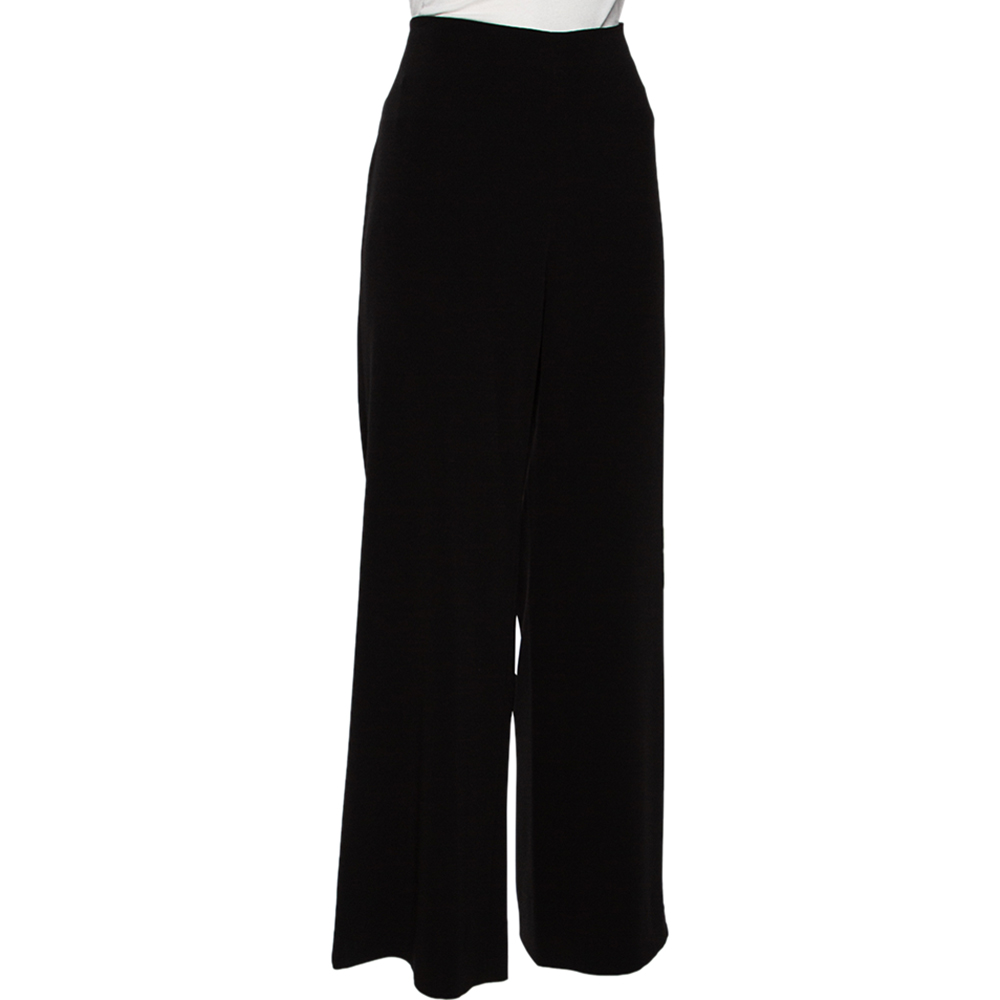 

Diane von Furstenberg Black Crepe Preston Wide Leg Trousers