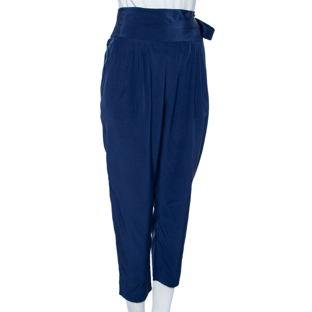 

Diane von Furstenberg Blue Silk Kaeka Pants