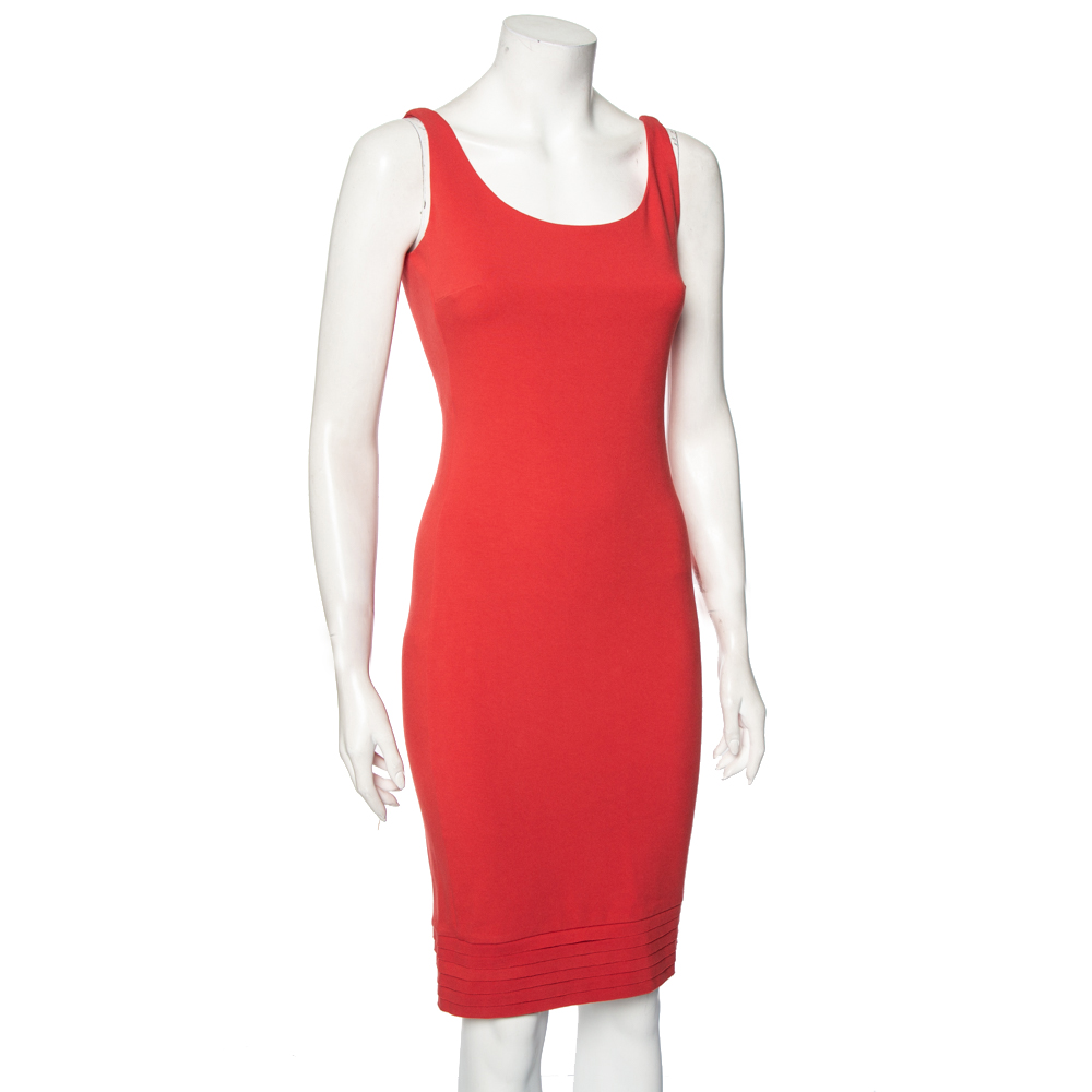 

Diane von Furstenberg Coral Red Stretch Knit Clean Bridget Dress, Pink