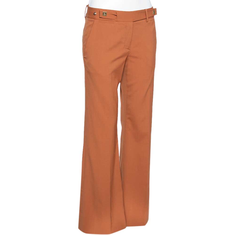 

Diane Von Furstenberg Brown Wool Flared Leg Fimby Trousers