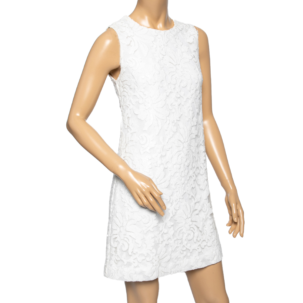 

Diane von Furstenberg White Sequin Embellished Lace Kaleb Dress