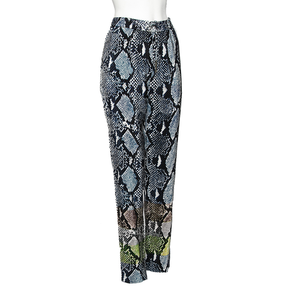 

Diane Von Furstenberg Blue Snake Print Silk Benett Two Pants