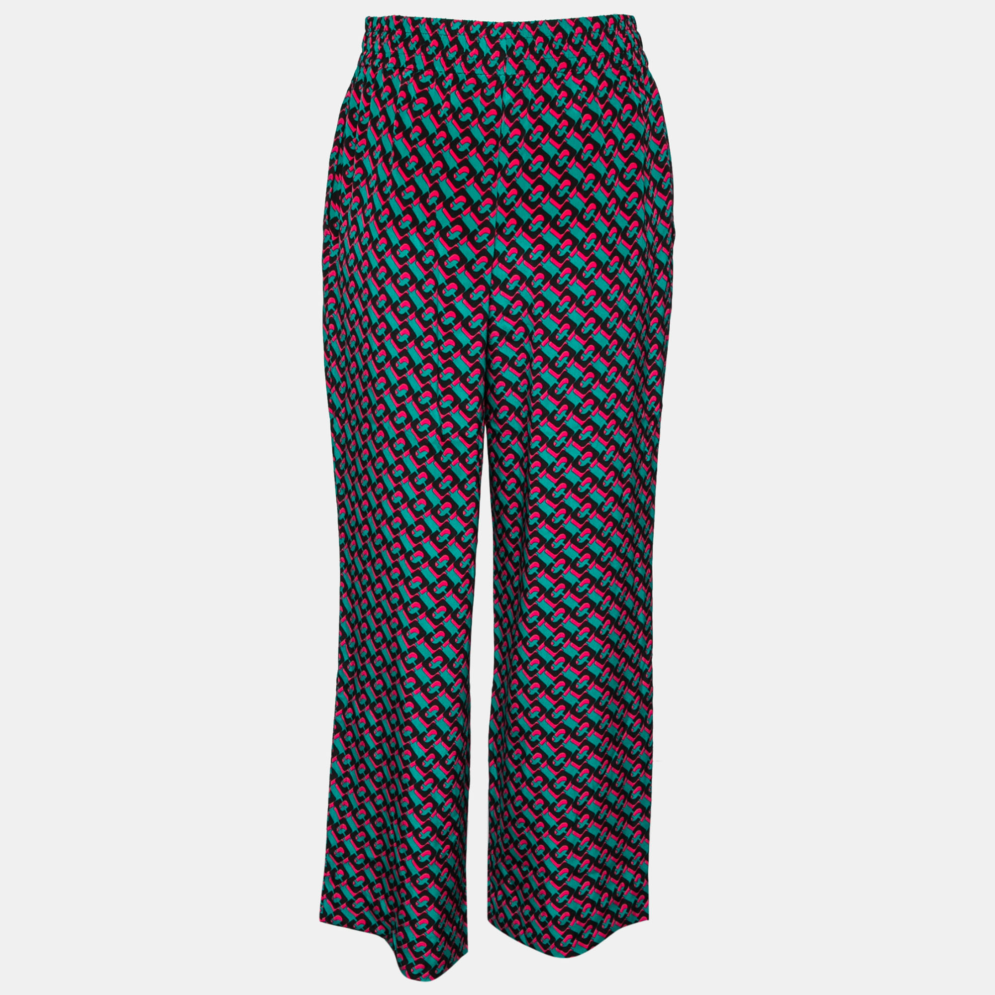 

Diane Von Furstenberg Multicolor Chain Printed Silk Denise Pants