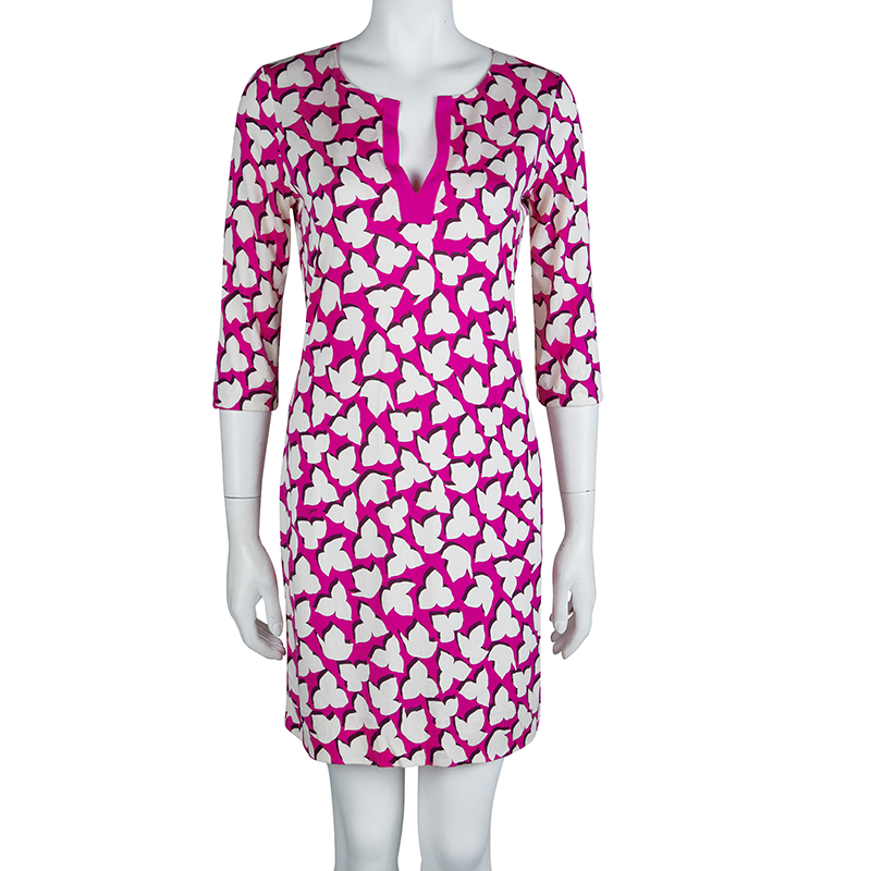 

Diane Von Furstenberg Pink Printed Jersey Reina Dress