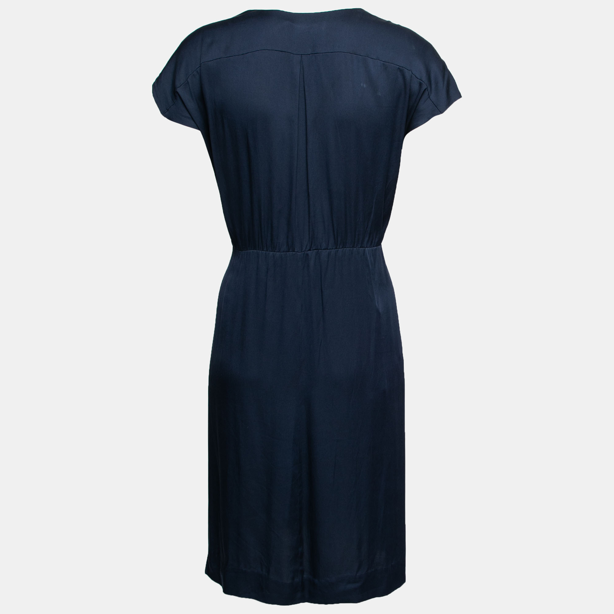 

Diane von Furstenberg Navy Blue Silk Pleated Dress