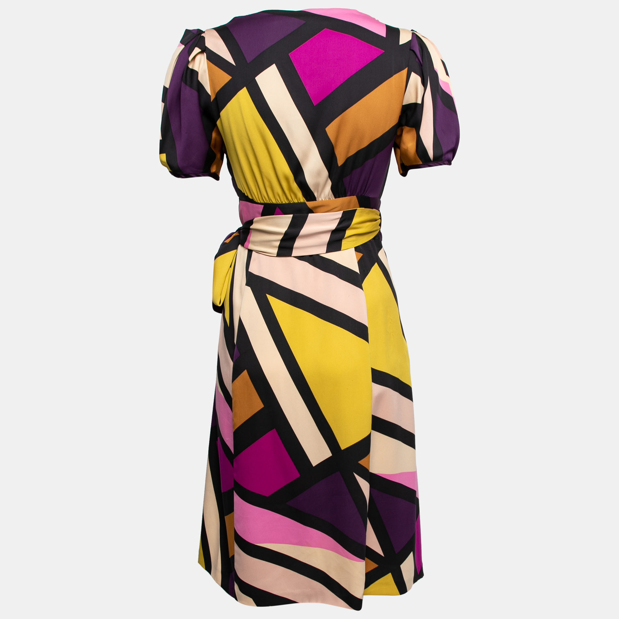 

Diane Von Furstenberg Multicolor Printed Silk Artie Wrap Dress