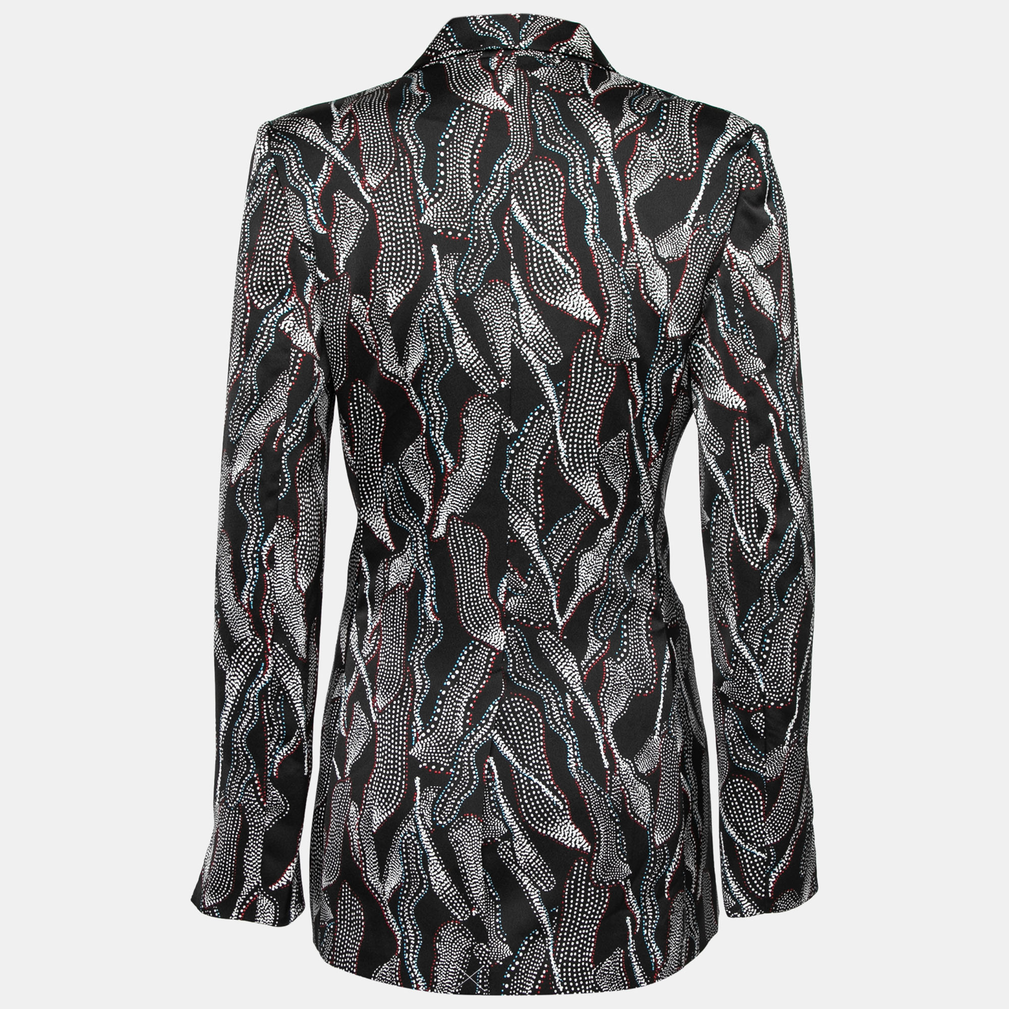

Diane Von Furstenberg Black Printed Crepe Blazer