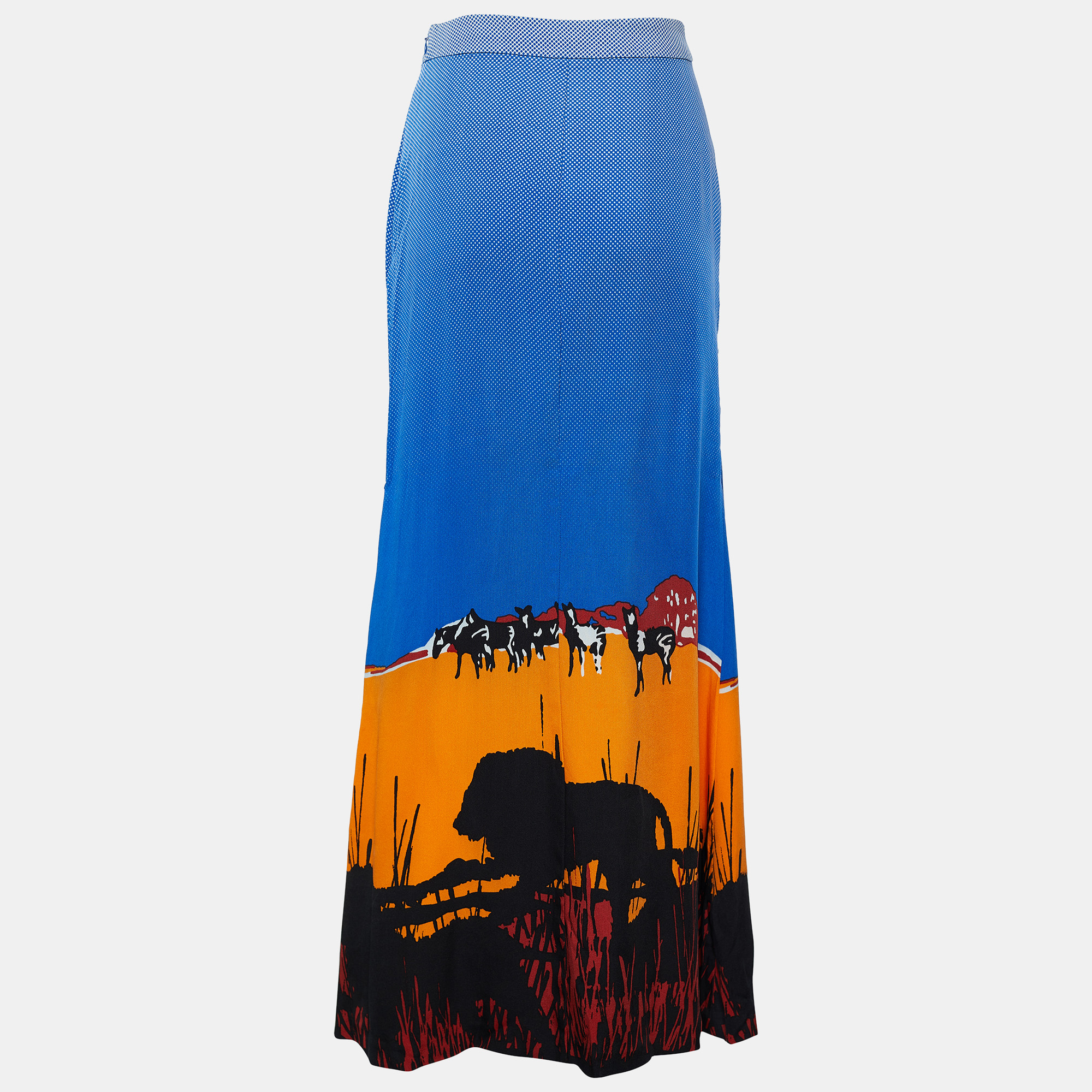 

Diane von Furstenberg Blue Cody Print Maxi Skirt