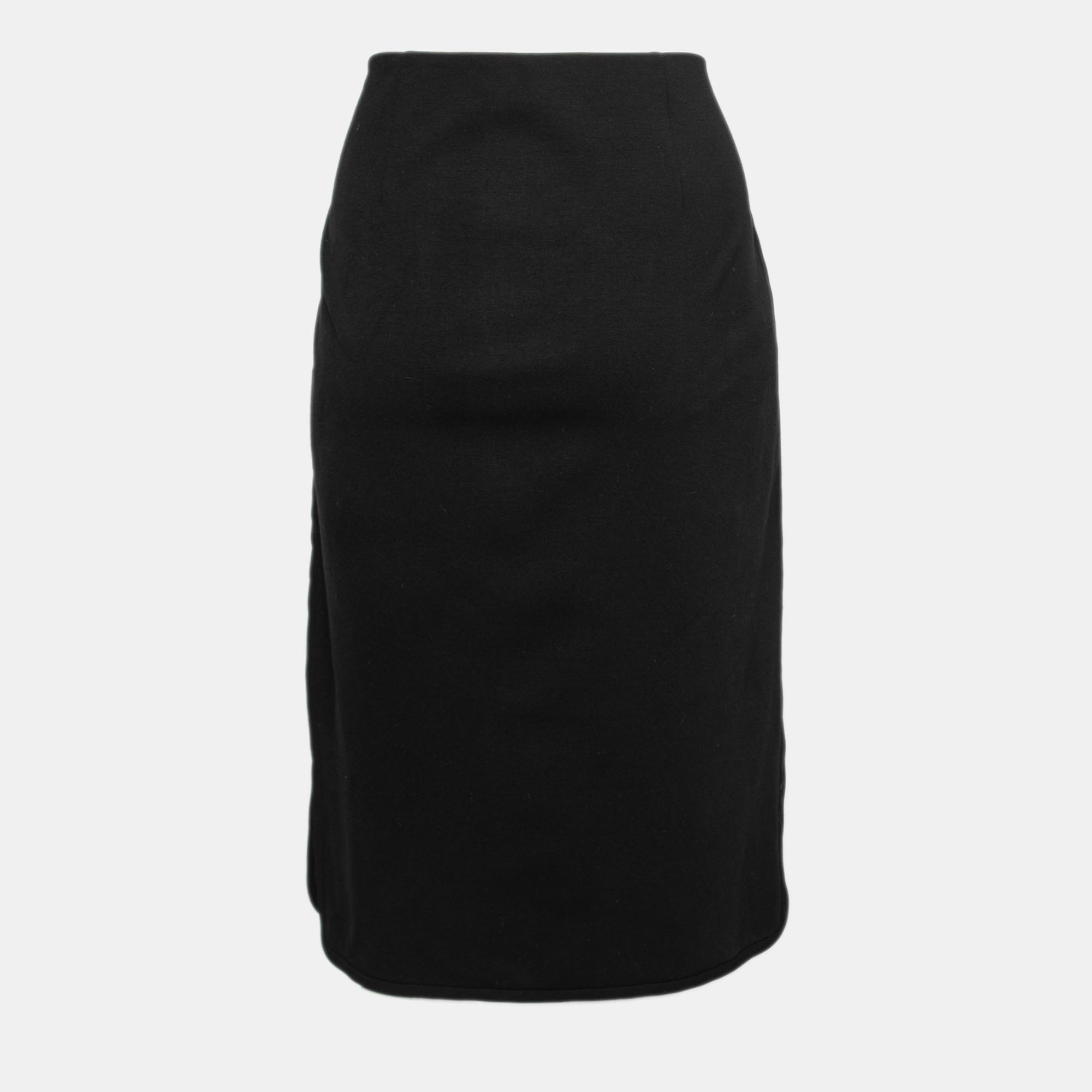 

Diane Von Furstenberg Black Knit Side Zipped Skirt