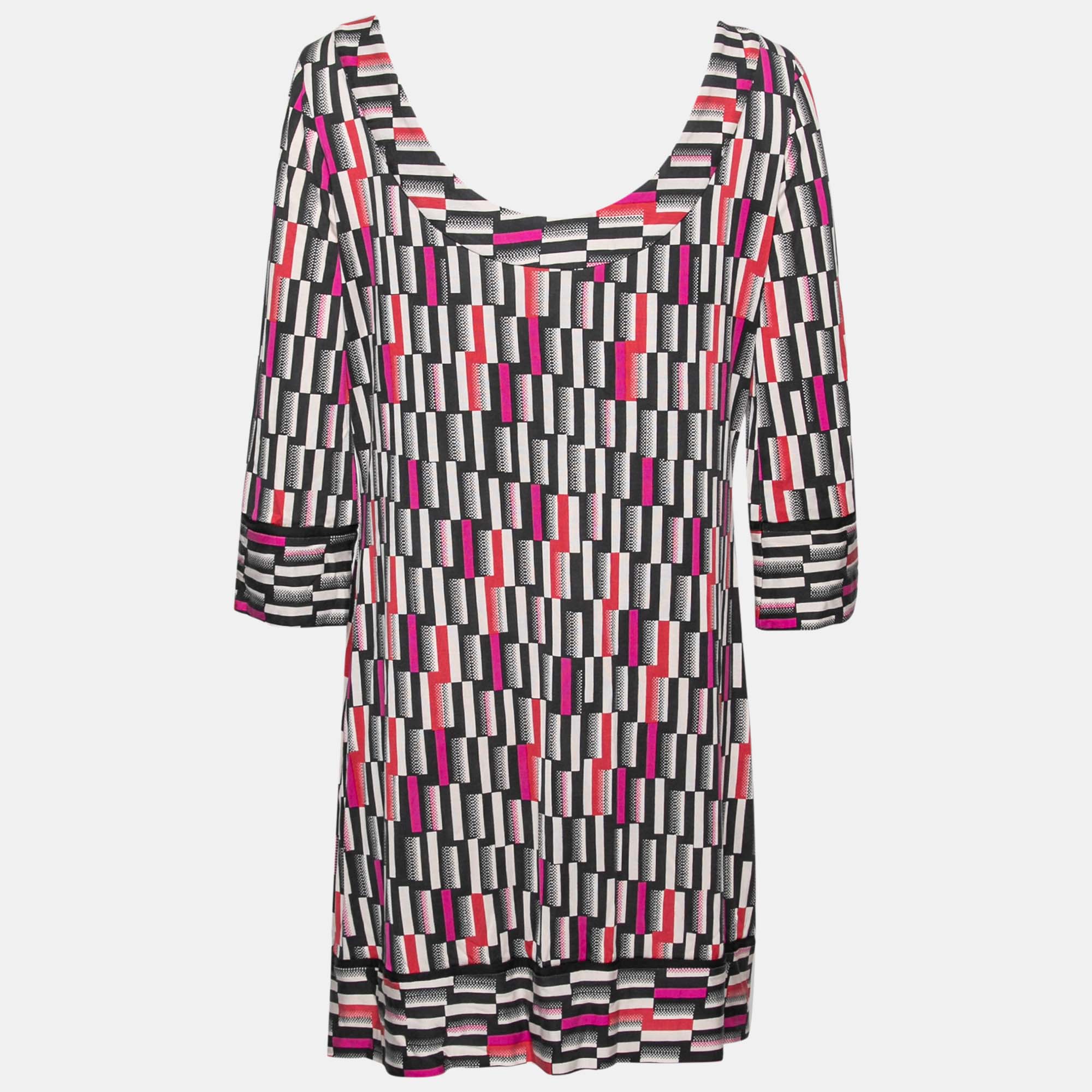 

Diane von Furstenberg Multicolor Printed Silk Long Sleeve Dress