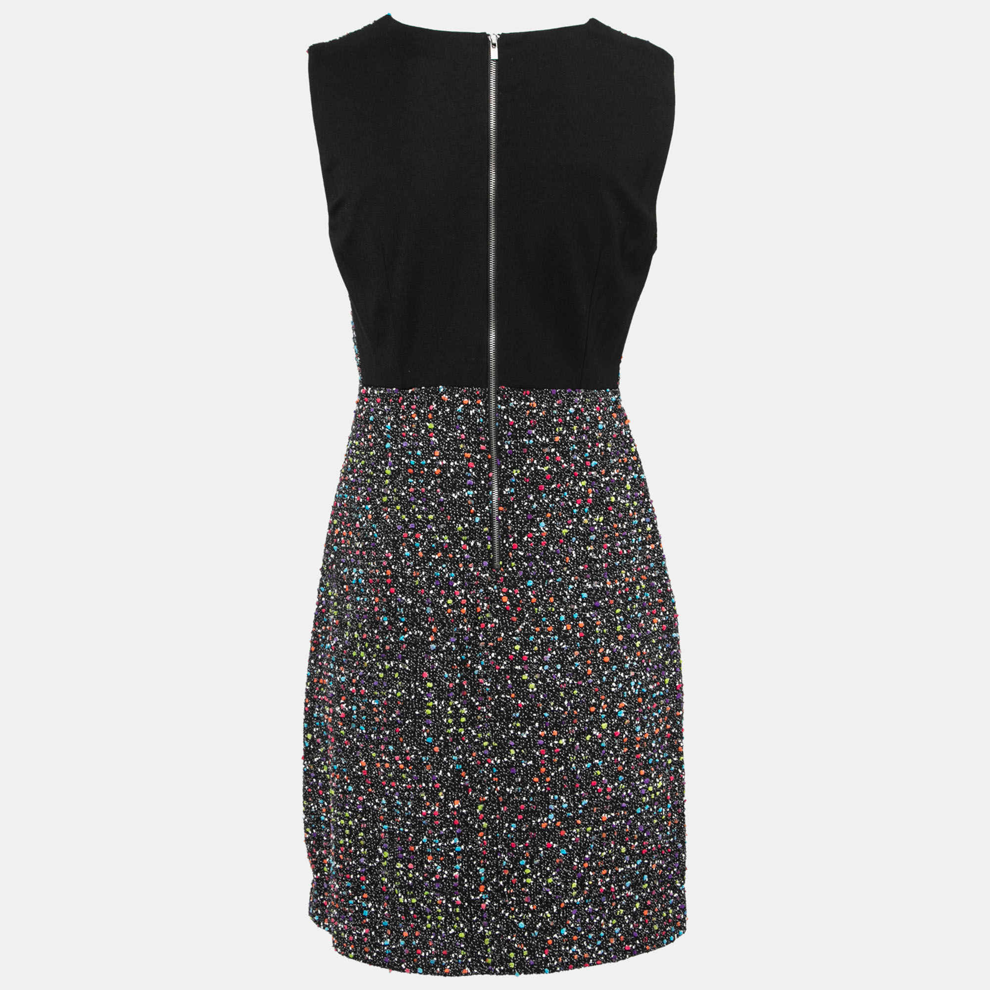 

Diane von Furstenberg Black Multicolor Dot Tweed Carrie Dress