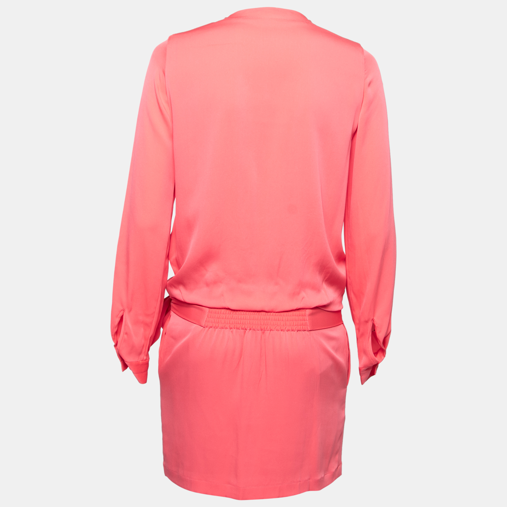 

Diane von Furstenberg Coral Pink Silk Elberta Drop Waist Mini Dress