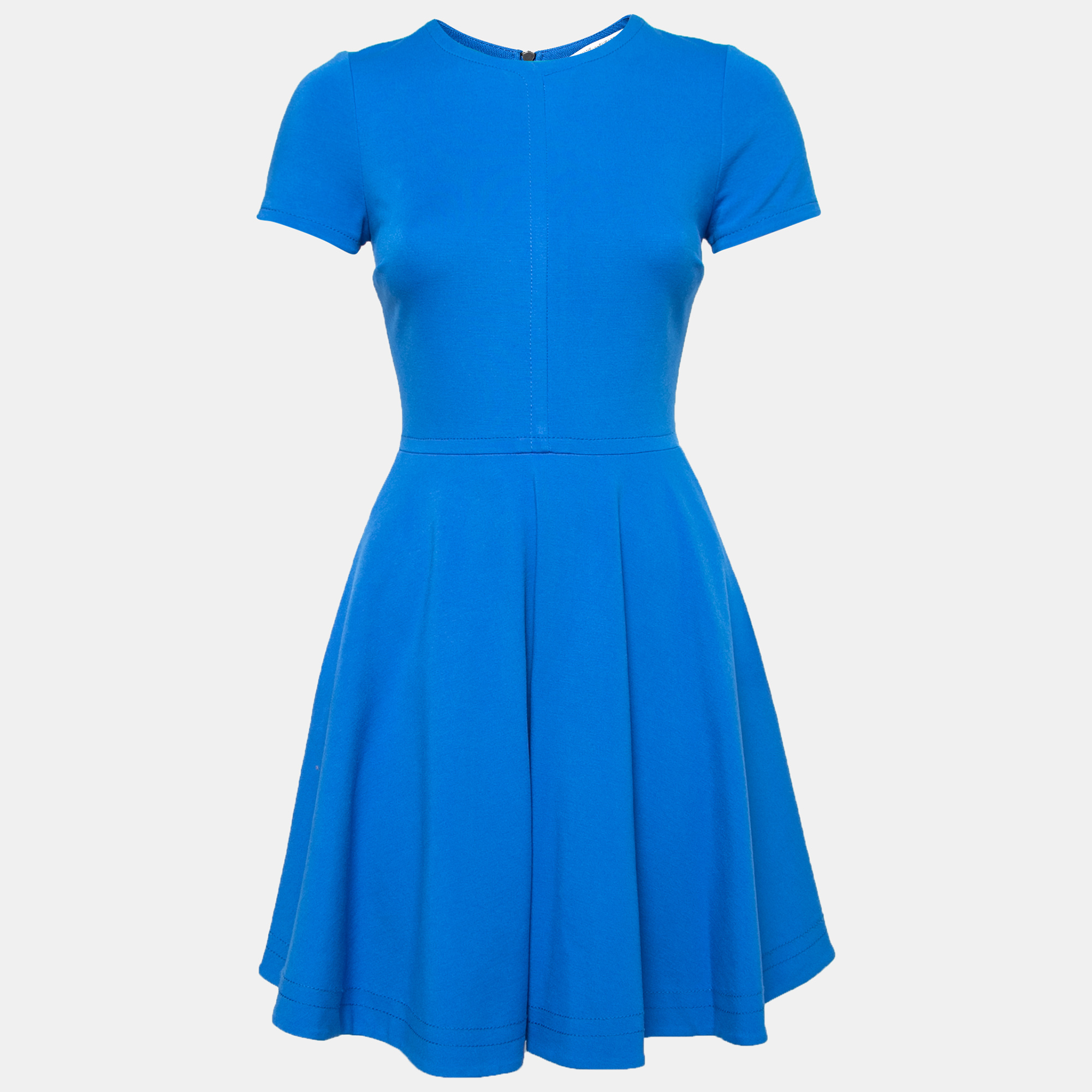 Click to view more detailed imagery on our partner's website Pre-owned Diane Von Furstenberg Blue Stretch Knit Ivana Short Dress Xs