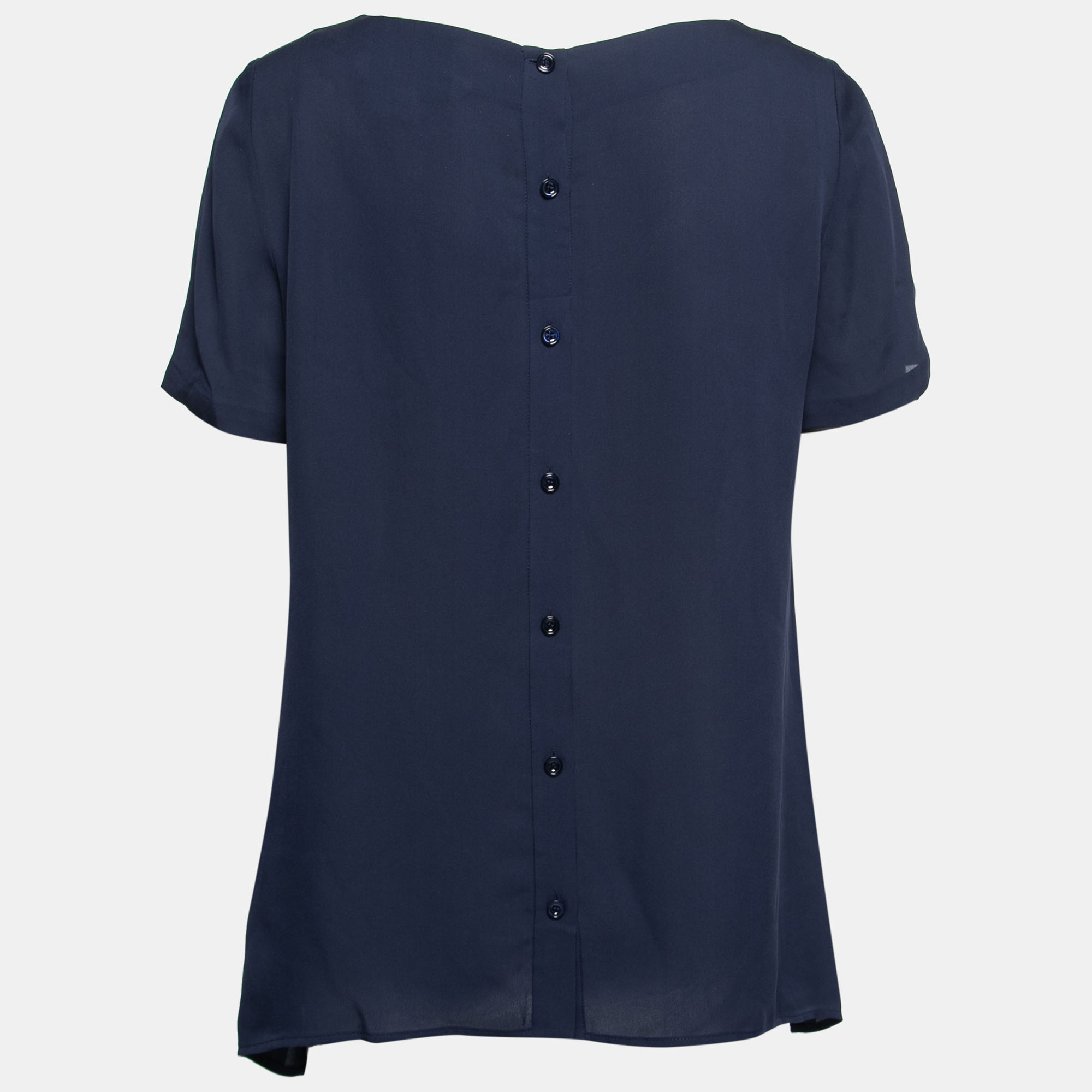 

Diane Von Furstenberg Navy Blue Silk Maggy Blouse