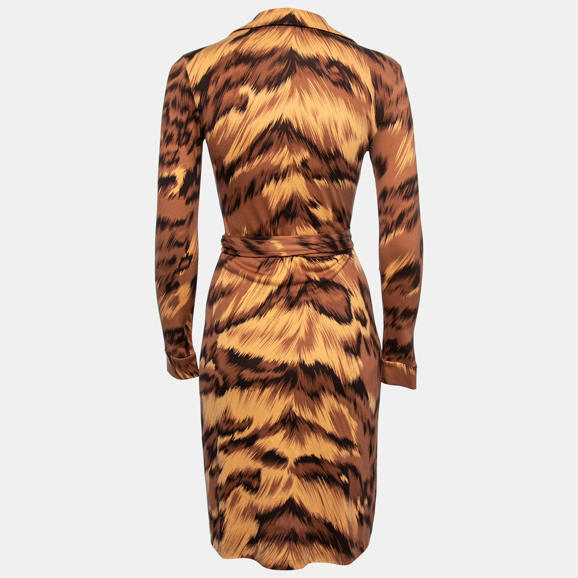 

Diane Von Furstenberg Brown Animal Print Stretch Silk Wrap Dress