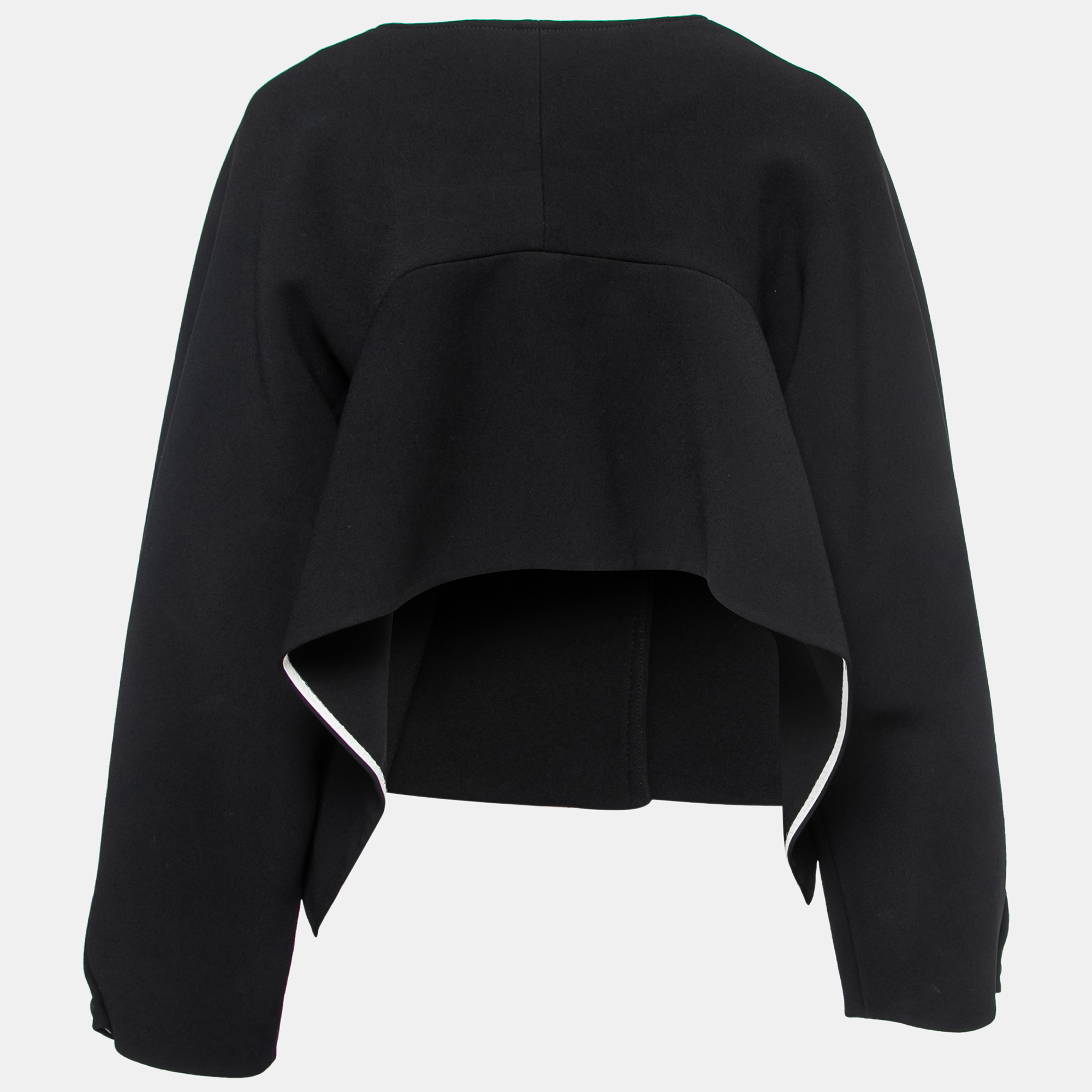 

Diane Von Furstenberg Black Crepe Asymmetrical Cropped Jacket