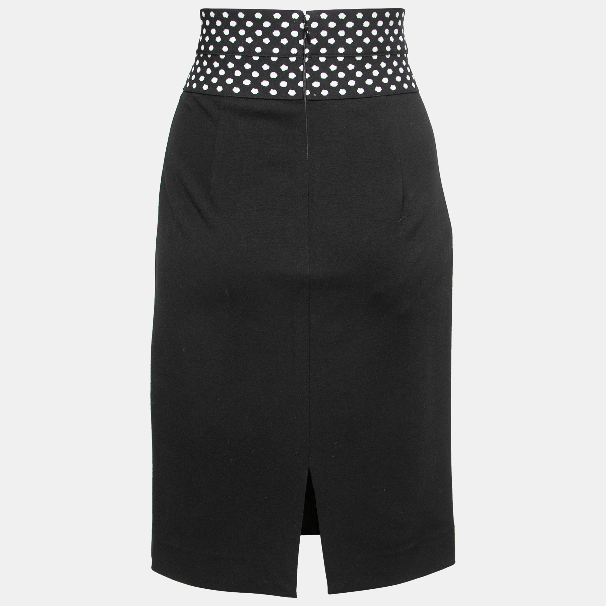 

Diane Von Furstenberg Black Knit Dotted Waistband Detail Elsa Skirt