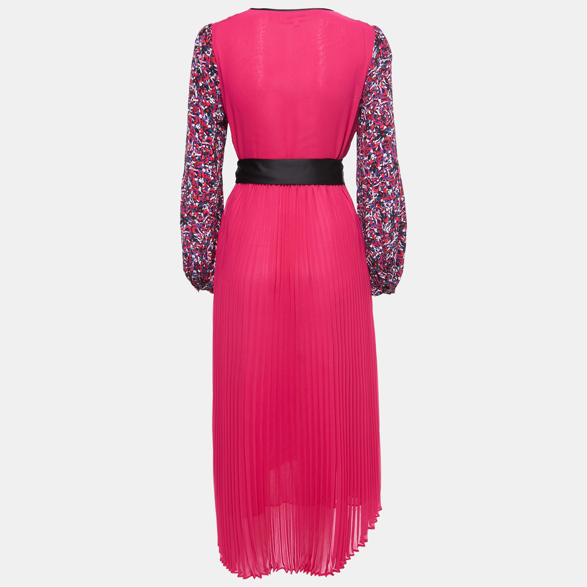 

Diane von Furstenberg Pink Multicolor Printed Pleated Wrap Dress