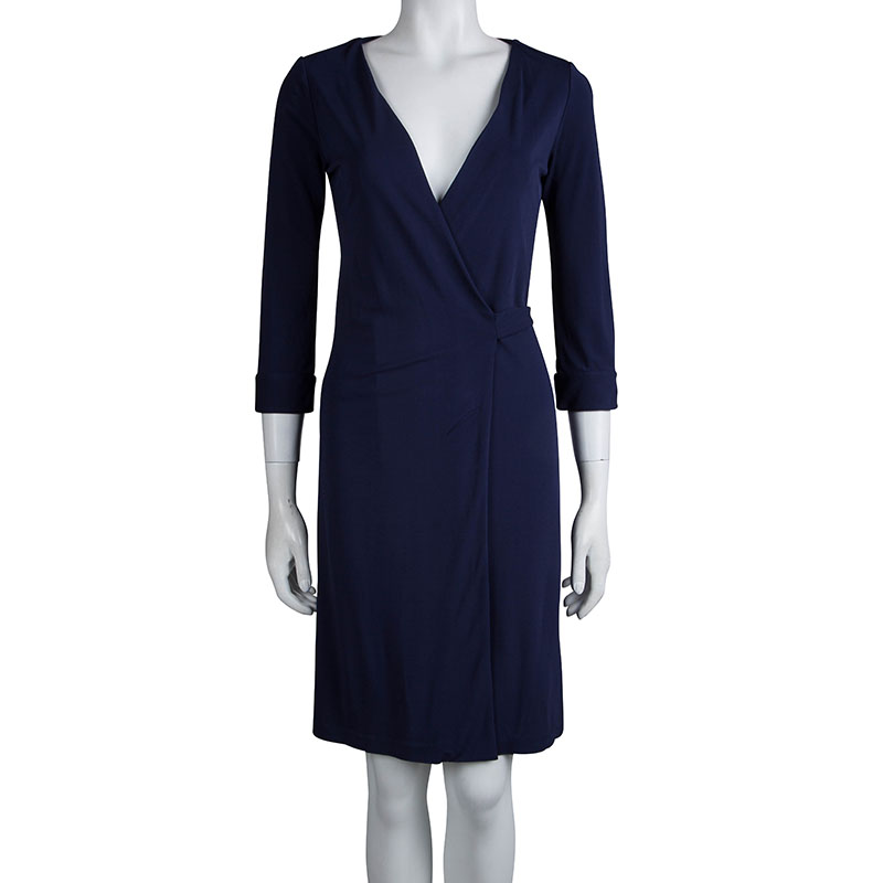 

Diane von Furstenberg Navy Blue Knit New Julian Two Wrap Dress