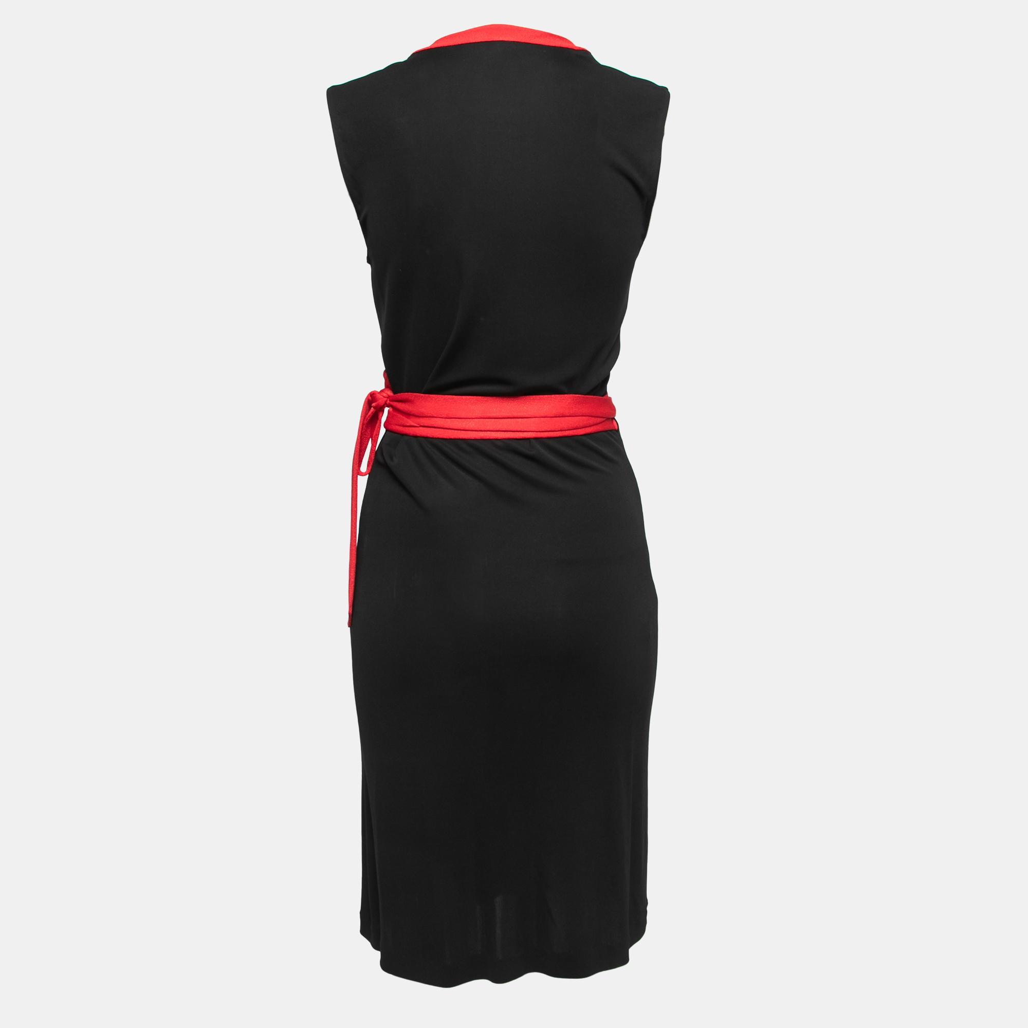 

Diane Von Furstenberg Black Jersey Sleeveless Wrap Dress