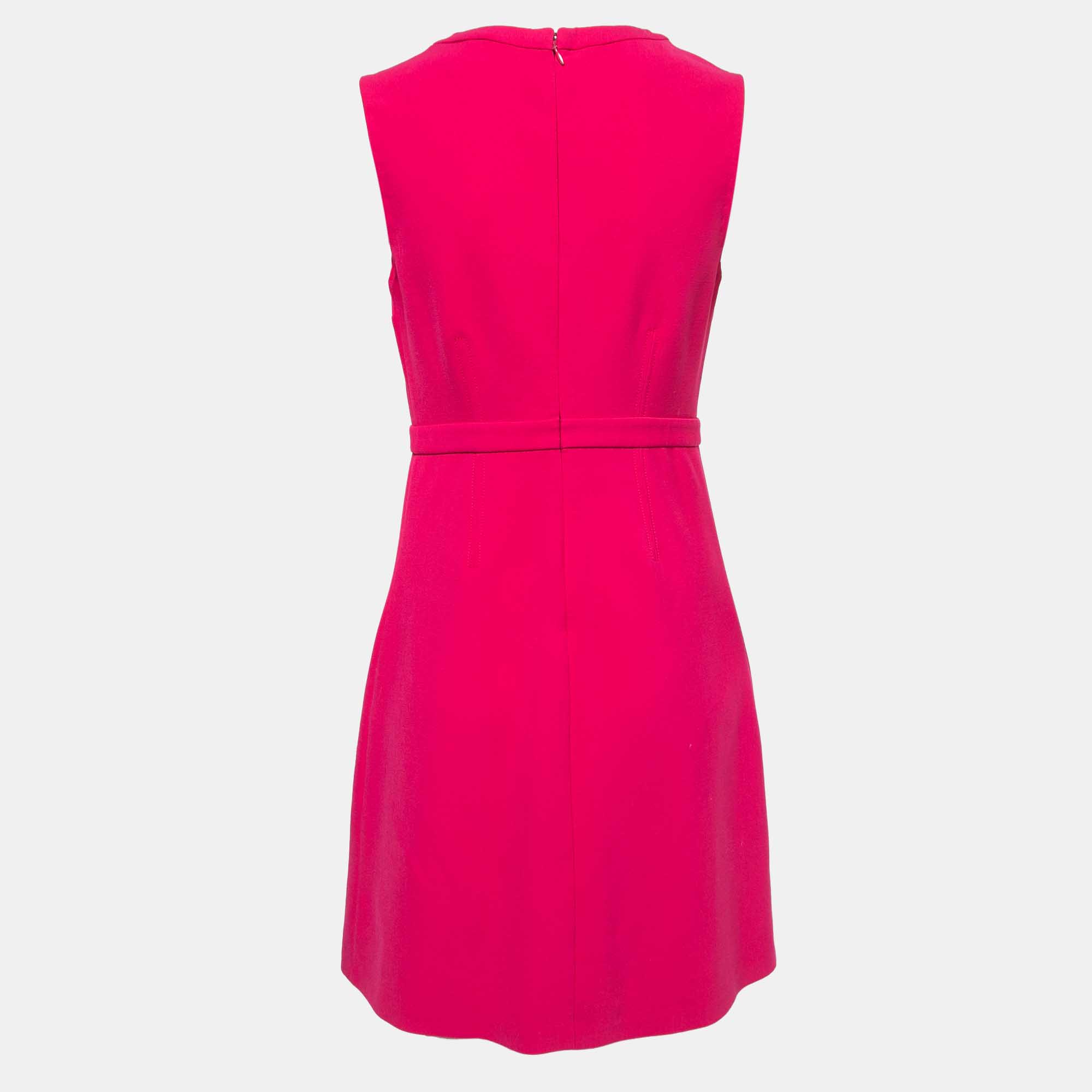 

Diane Von Furstenberg Pink Knit V-Neck Midi Dress