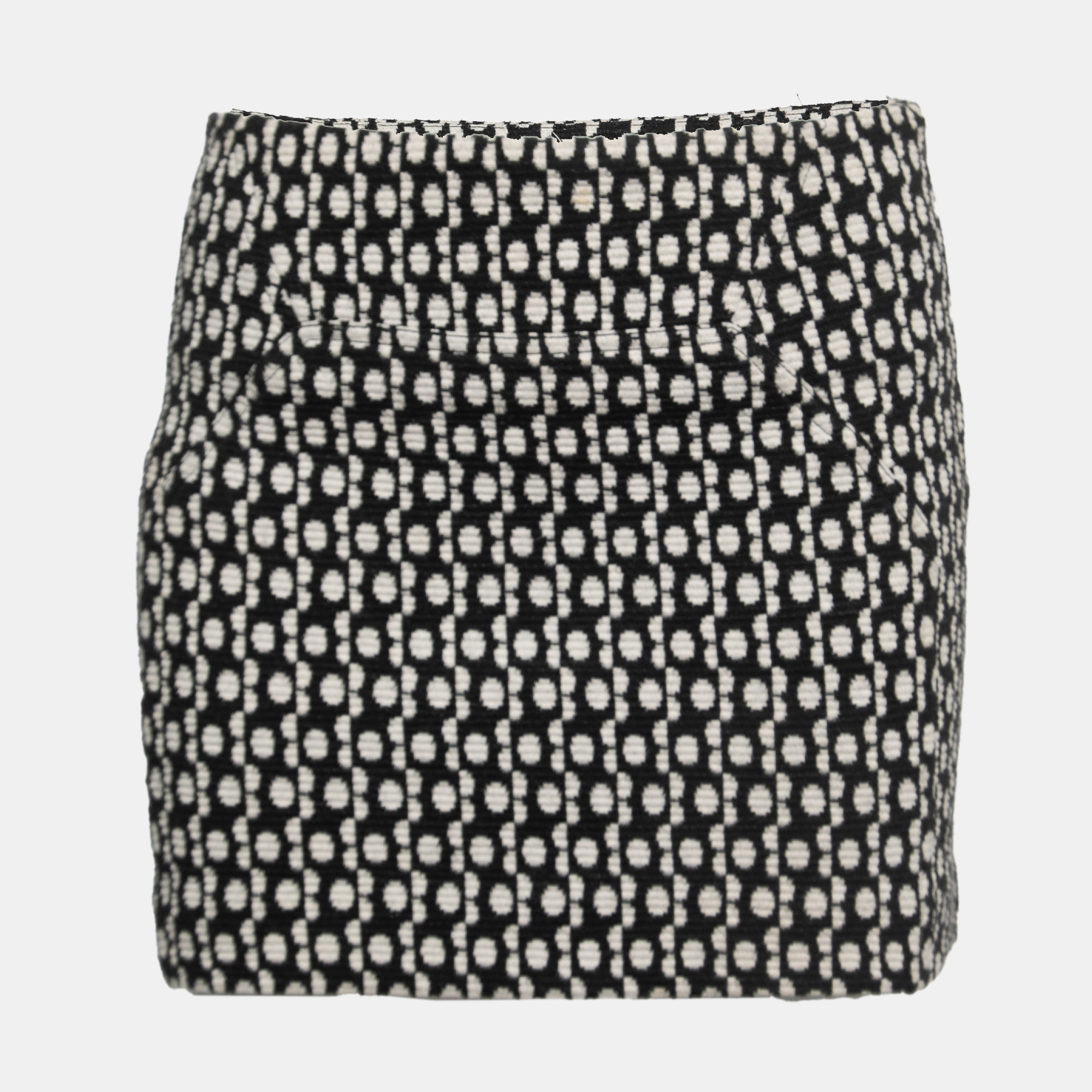 Pre-owned Diane Von Furstenberg Black Wool Jacquard Kawa Mini Skirt S