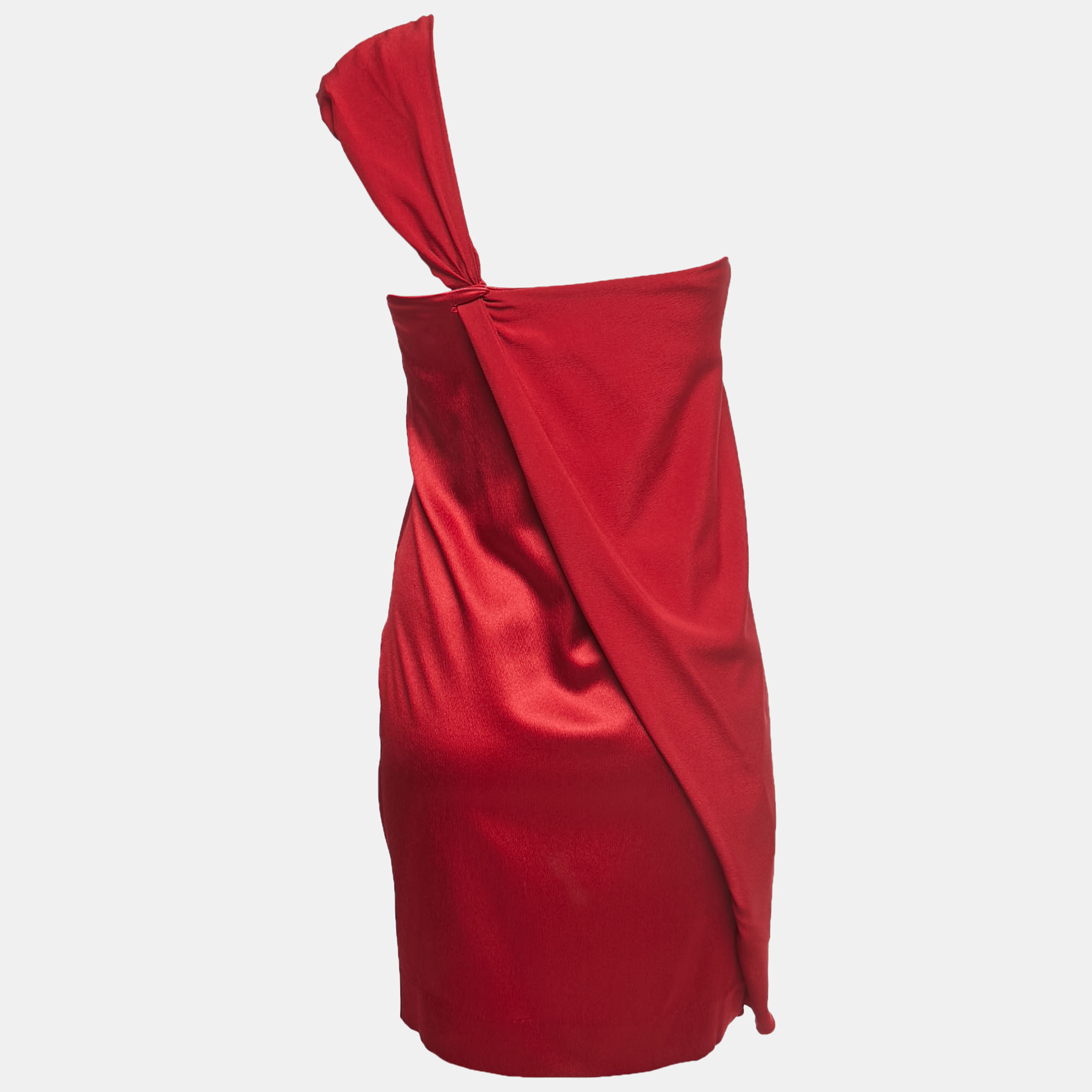 

Diane von Furstenberg Red Silk Crepe Valetta One Shoulder Mini Dress