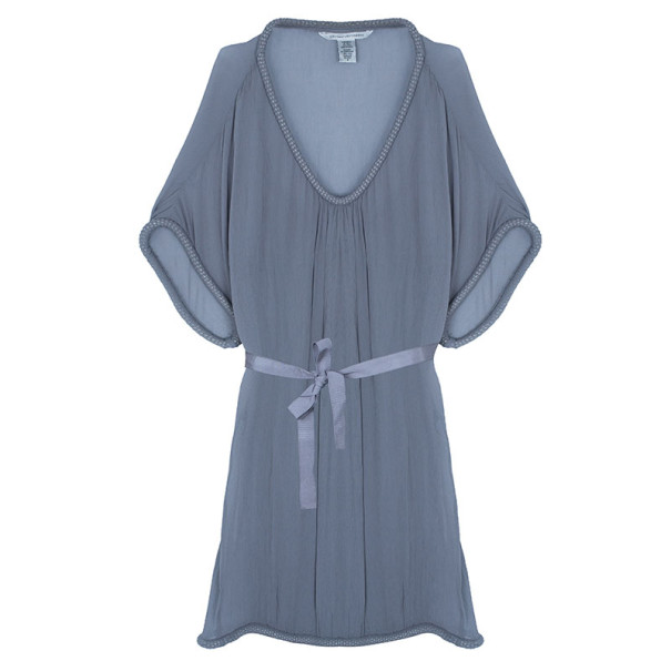 Pre Owned Diane Von Furstenberg Grey Sol Chiffon Dress M