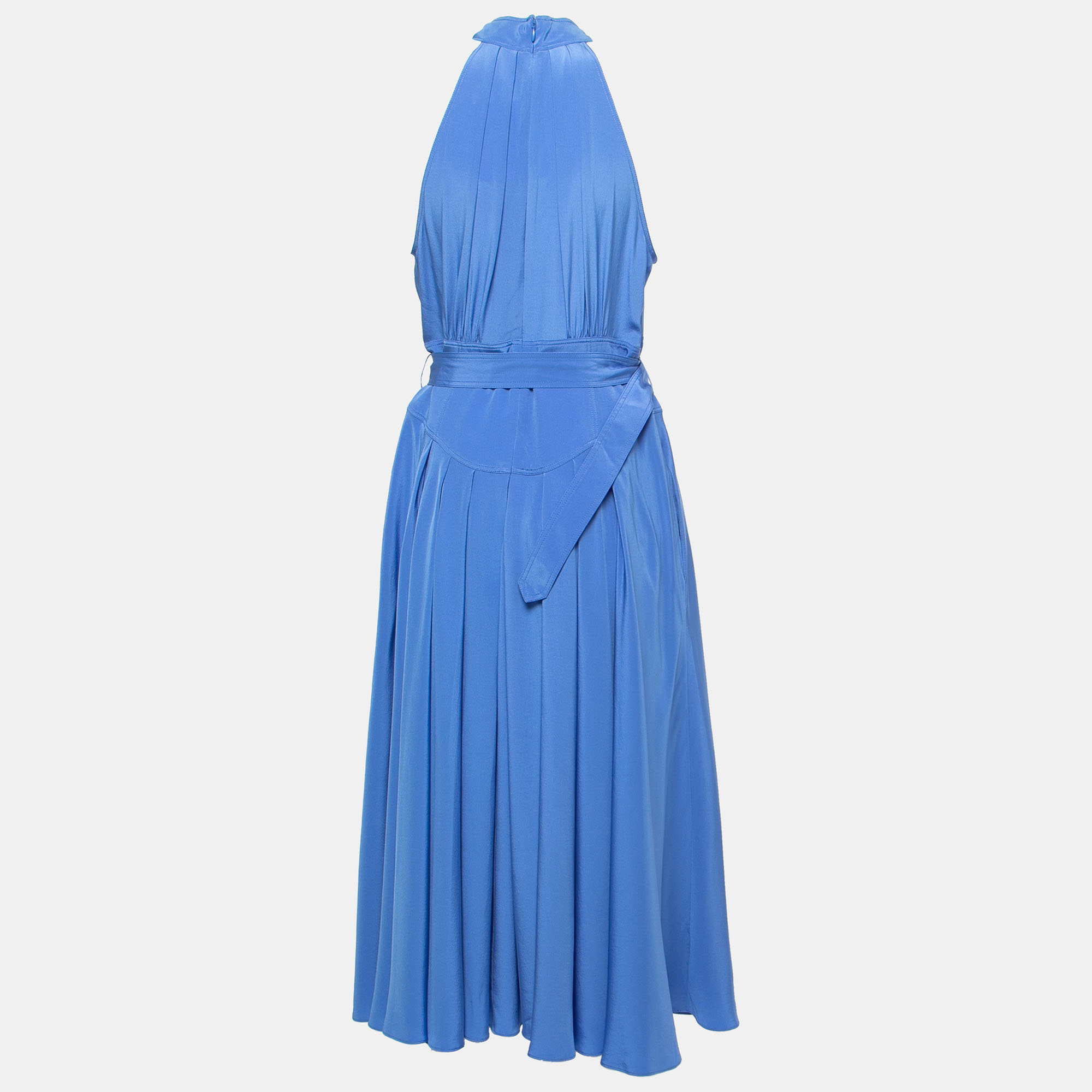 

Diane Von Furstenberg Blue Silk Halterneck Midi Dress