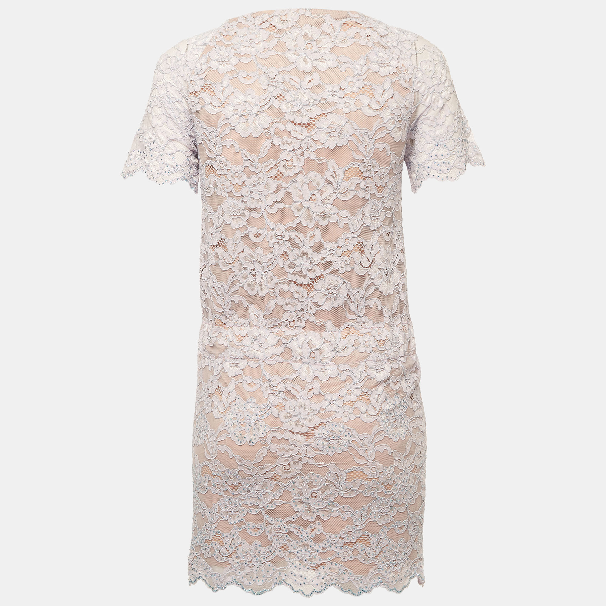 

Diane Von Furstenberg Purple Lace Drawstring Mini Dress
