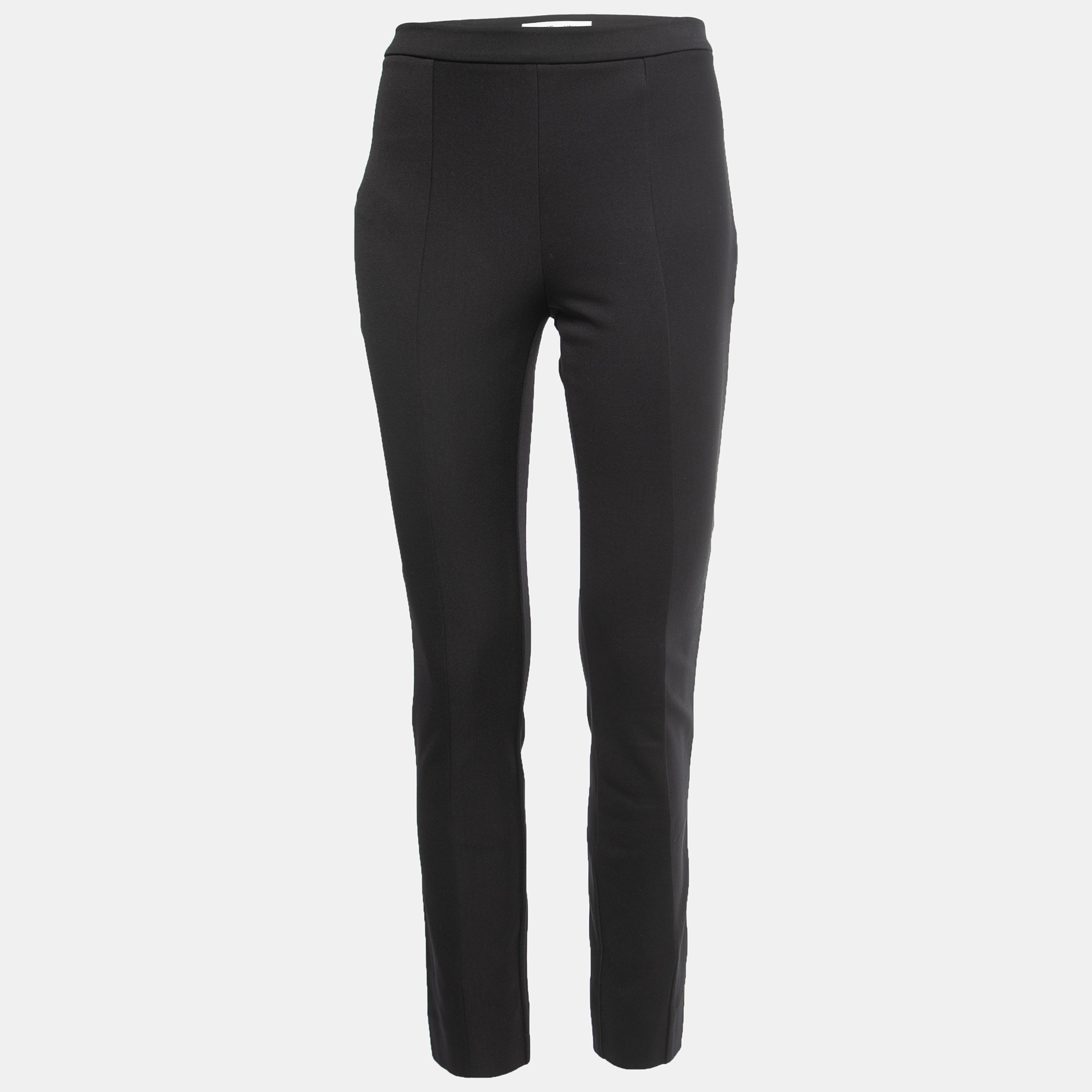 

Diane Von Furstenberg Black Cotton Stretch Tapered Pants