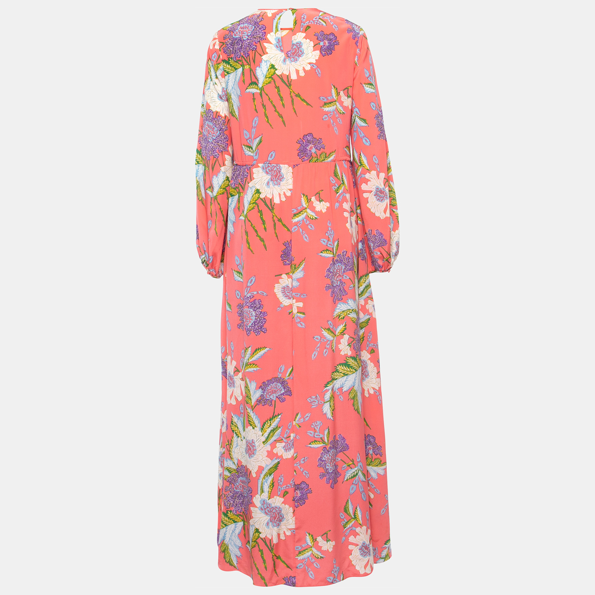 

Diane Von Furstenberg Floral Printed Silk Drawstring Maxi Dress, Pink