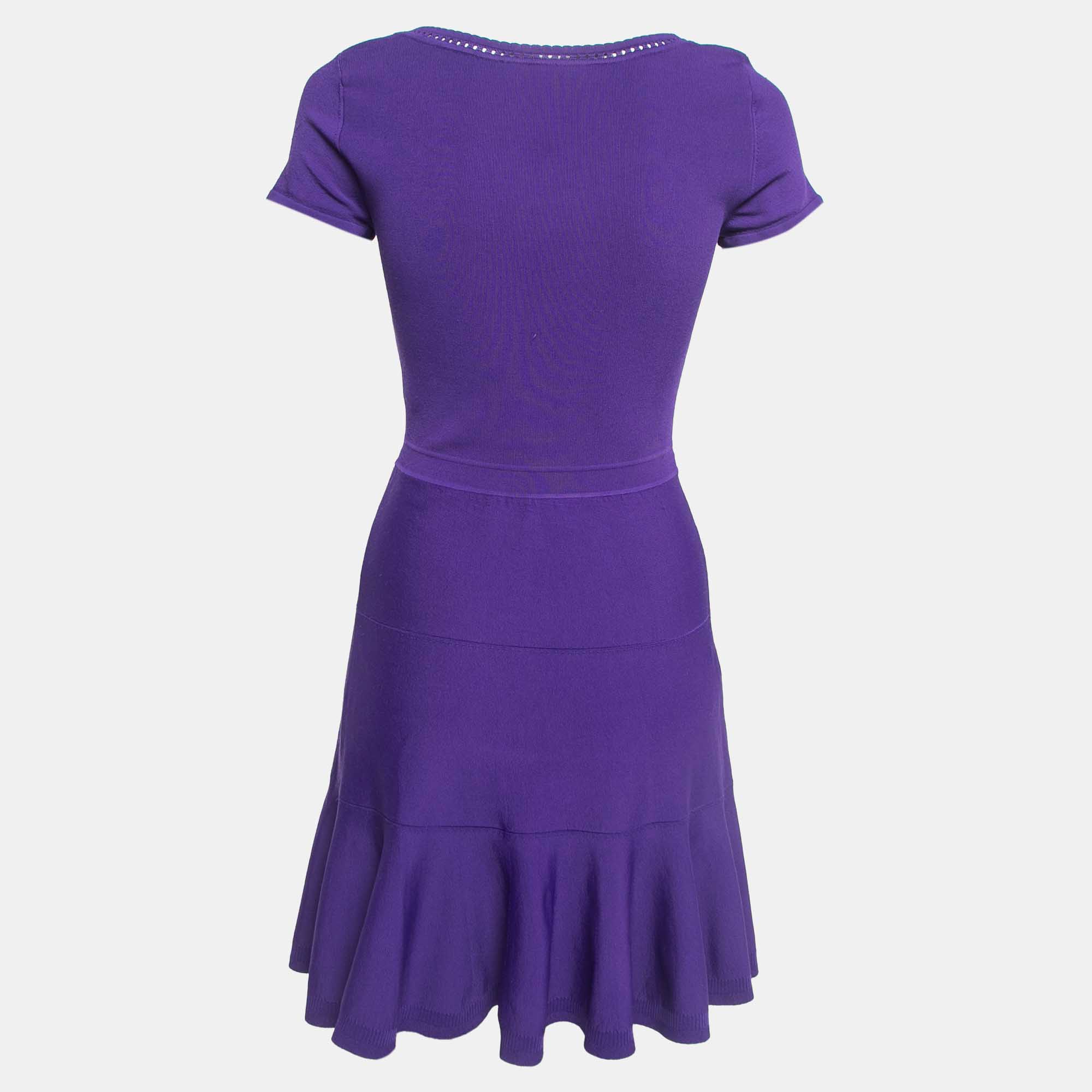 

Diane Von Furstenberg Purple Knit Flared Short Dress /M