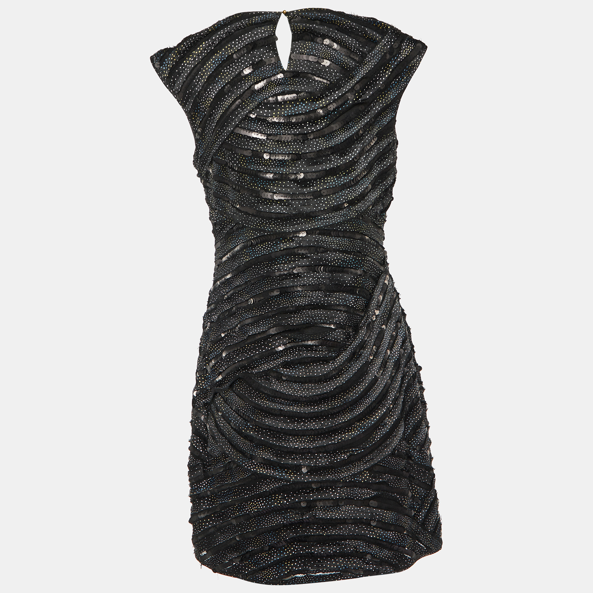 

Diane Von Furstenberg Black Embellished textured Silk Aja Mini Dress