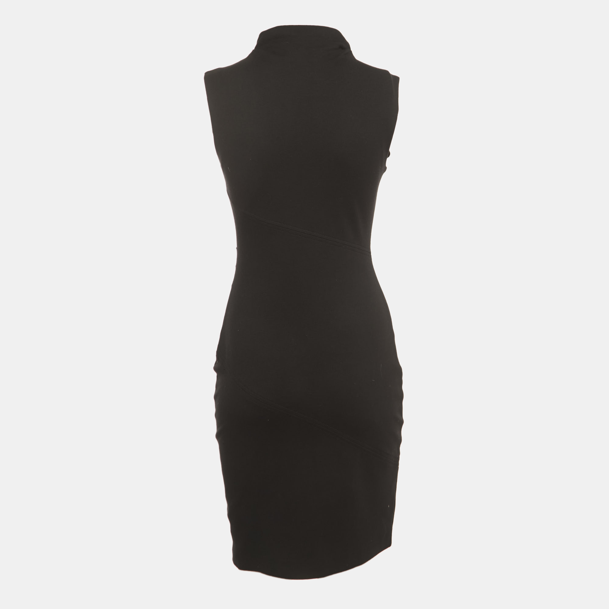 

Diane Von Furstenberg Black Knit Sleeveless Turtle Neck Mini Dress