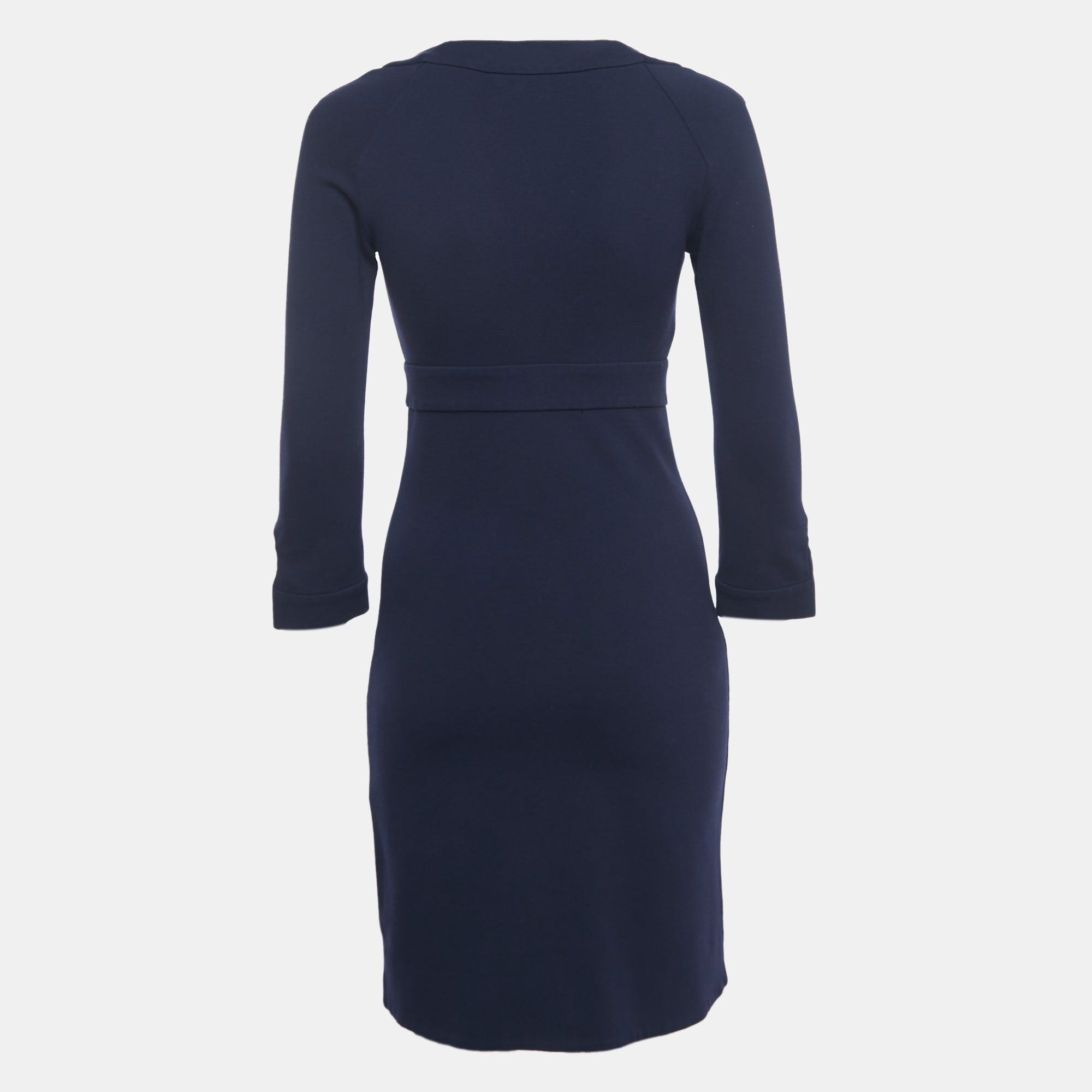 

Diane Von Furstenberg Navy Blue Knit V-Neck Dress