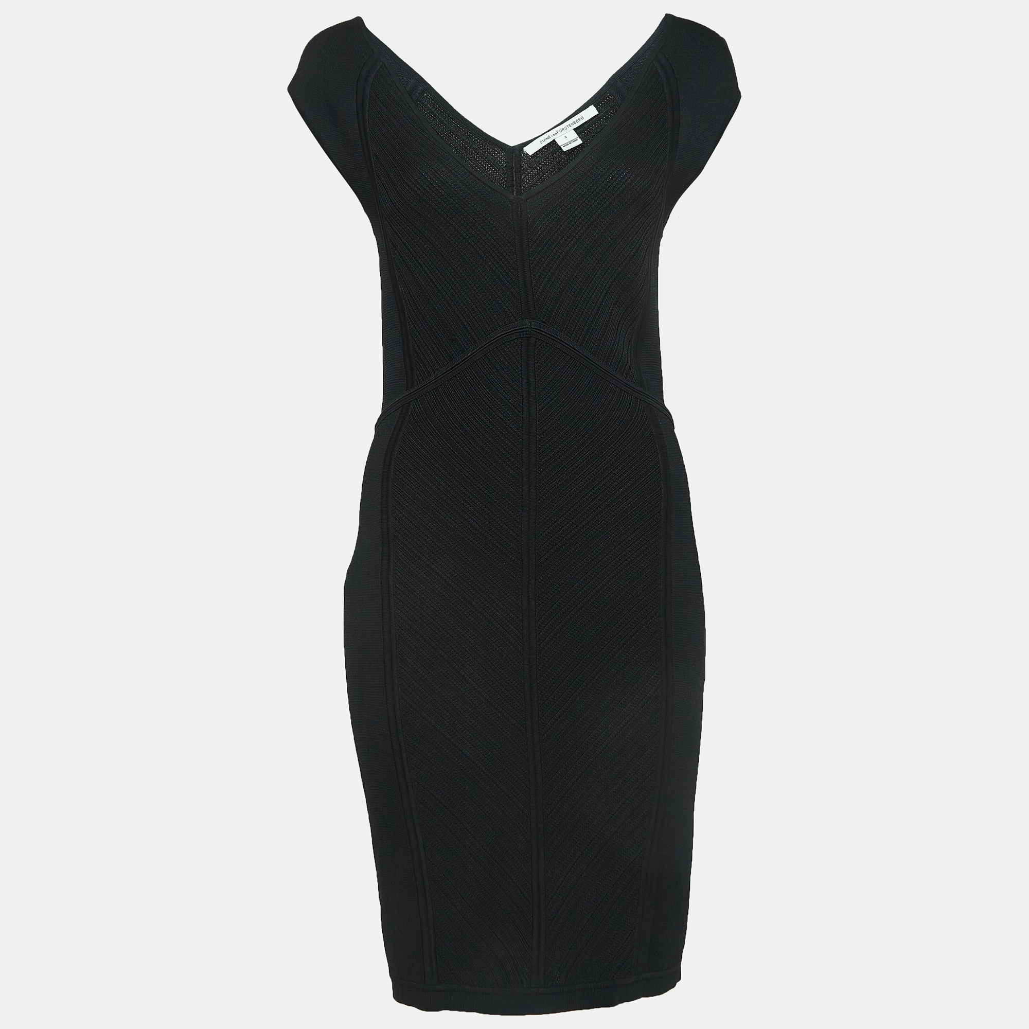 

Diane Von Furstenberg Black Knit Sleeveless Mini Dress S