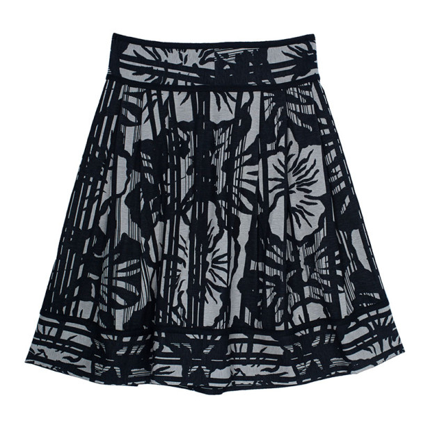 Diane Von Furstenberg Frankie Monochrome Print Skirt S