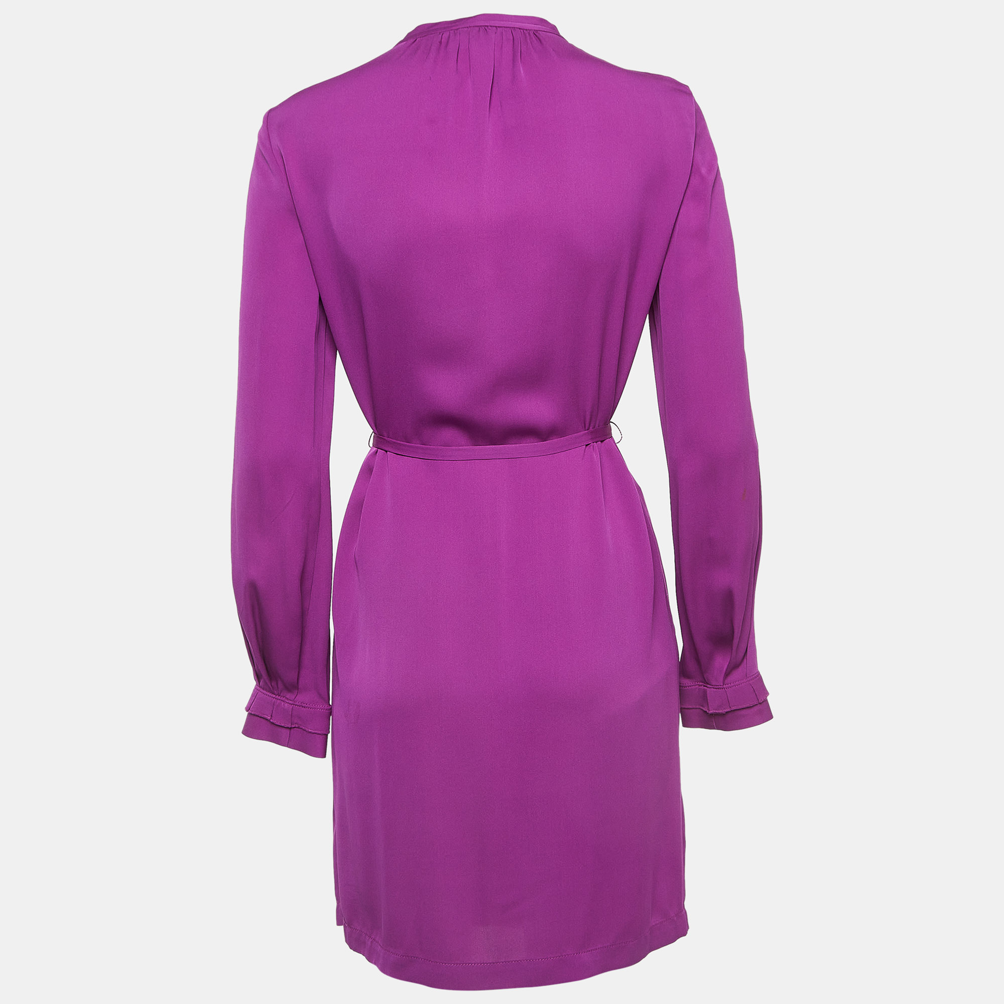 

Diane Von Furstenberg Purple Silk Belted Atira Shirt Dress