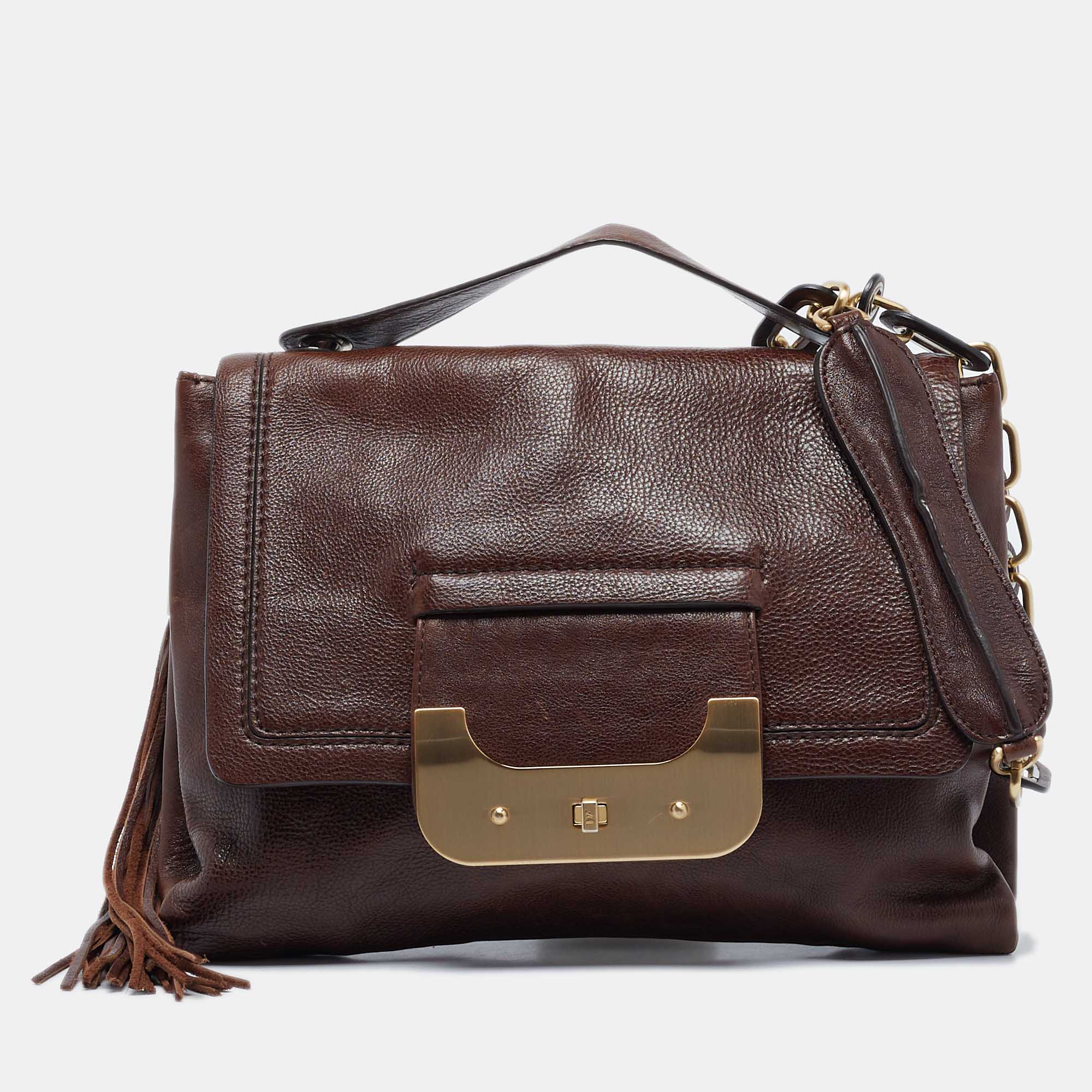 

Diane Von Furstenberg Dark Brown Leather Harper Day Shoulder Bag