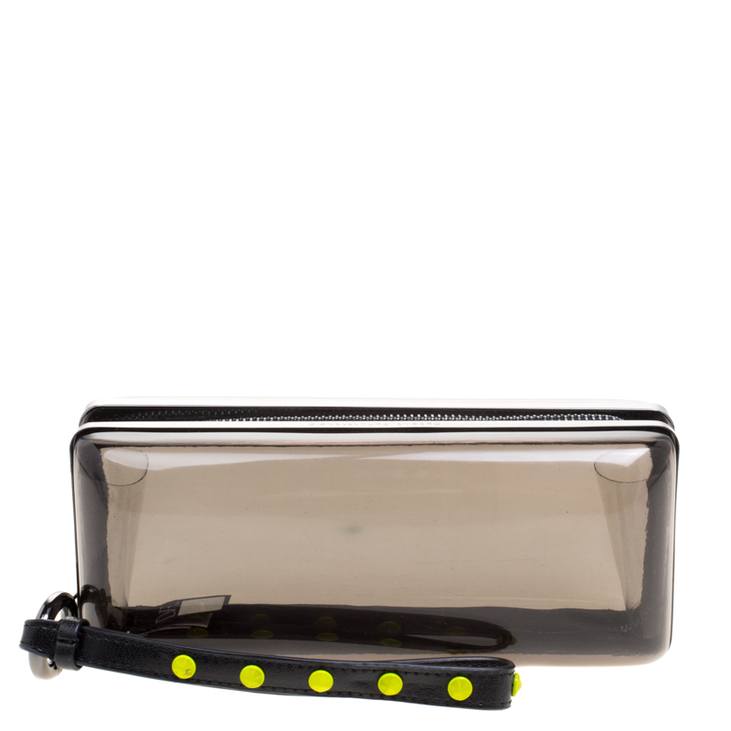 Pre Owned Diane Von Furstenberg Black Plexi Joia Minaudiere