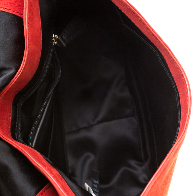 Diane Von Furstenberg Red Nubuck Leather Bullseye Crossbody Bag