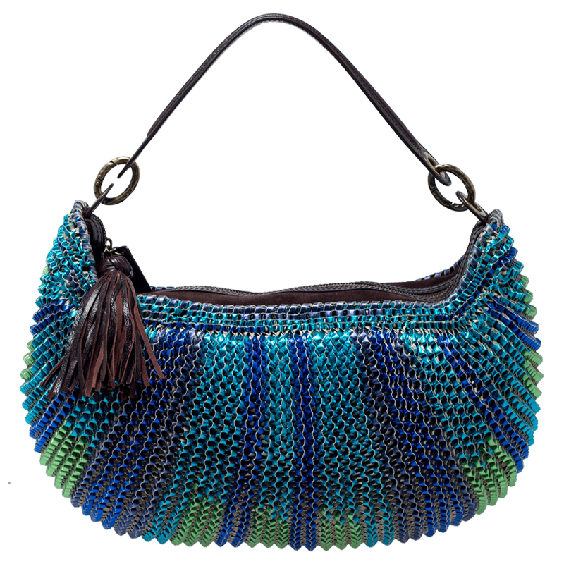 Diane Von Furstenberg Multicolor Chainlink Leather Medium Stephanie Hobo