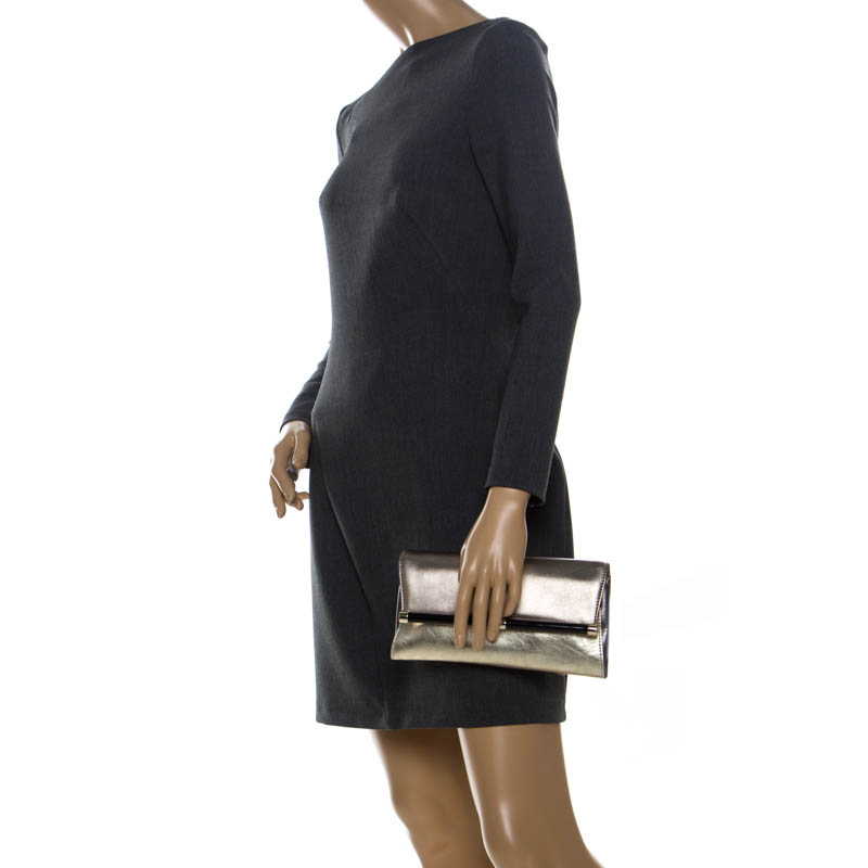 

Diane Von Furstenberg Metallic Multicolor Leather Clutch